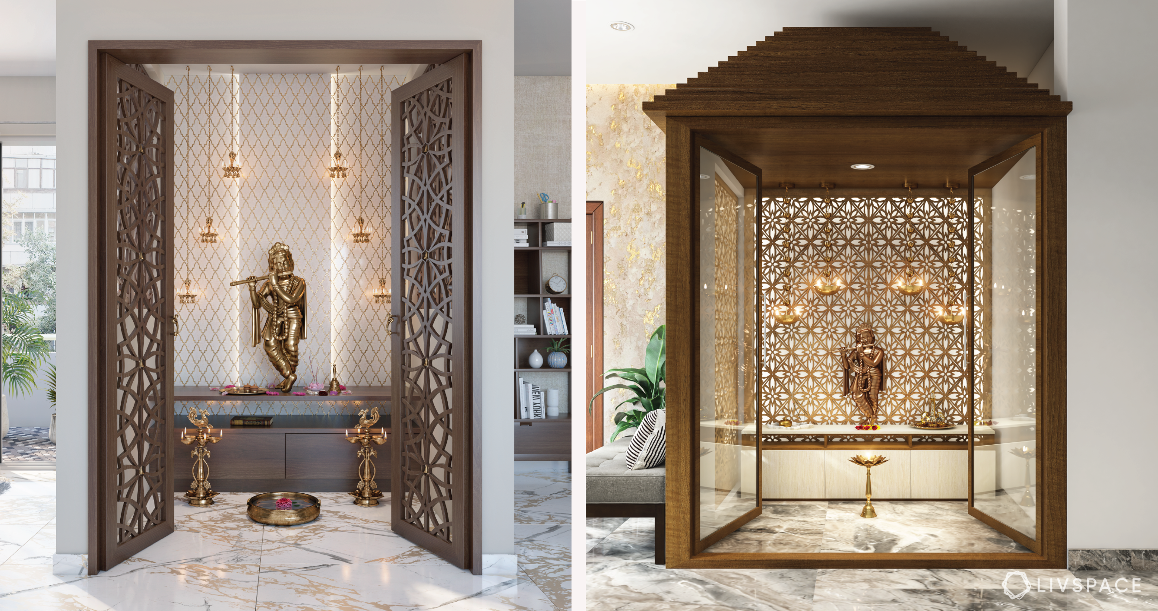 10+ Trendy Pooja Room Double Door Design Ideas You Should Not Miss