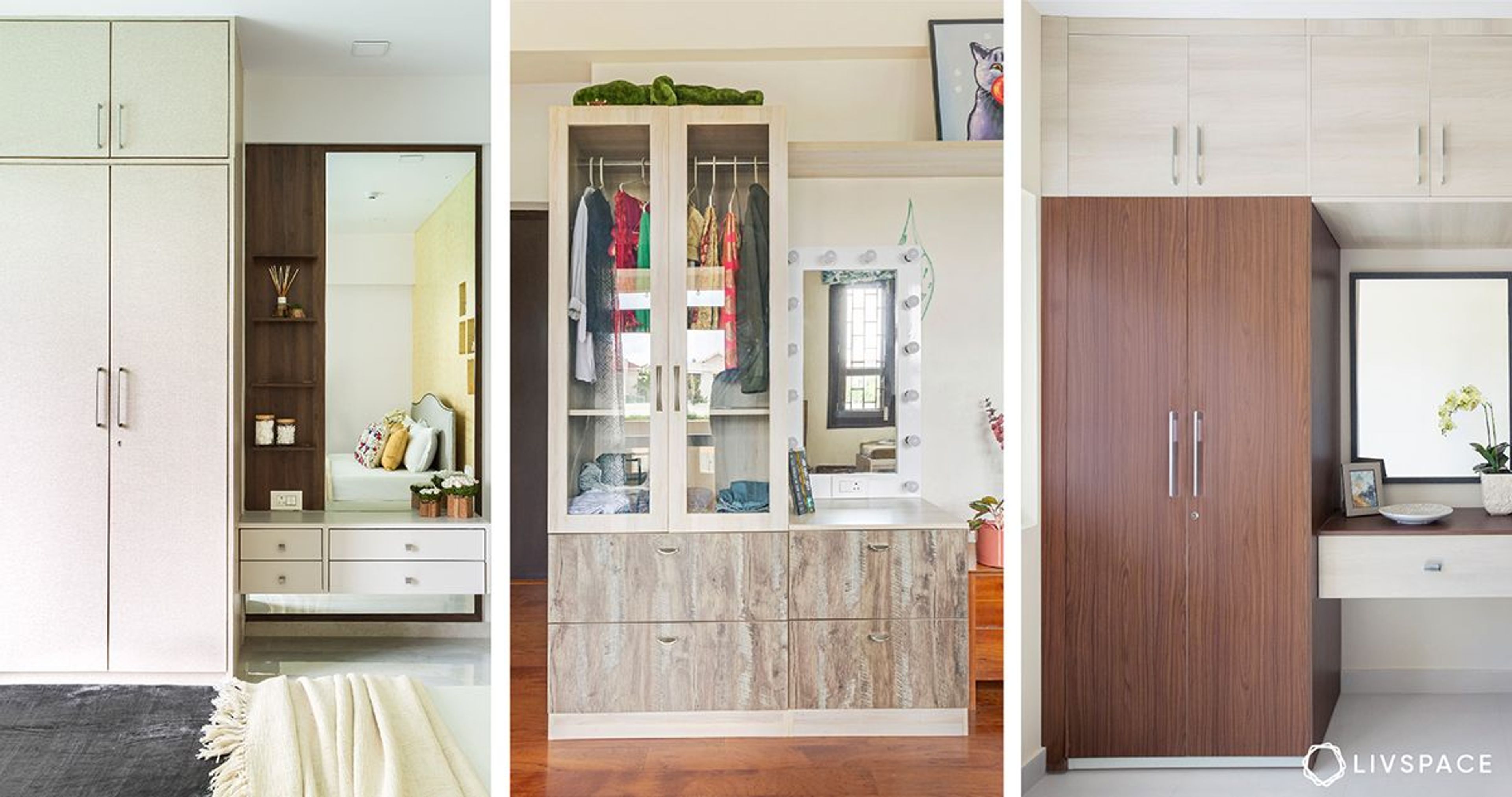 8 Stunning Ideas for Wardrobe Design with Dressing Tables for Your Bedrooms
