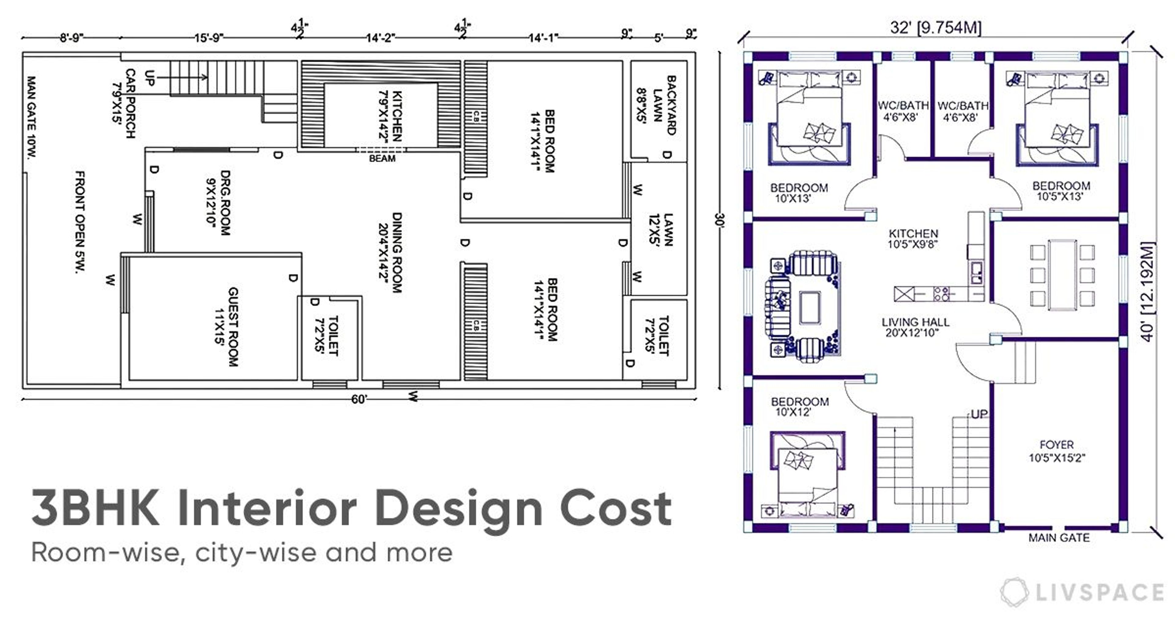 3BHK Interior Design Cost