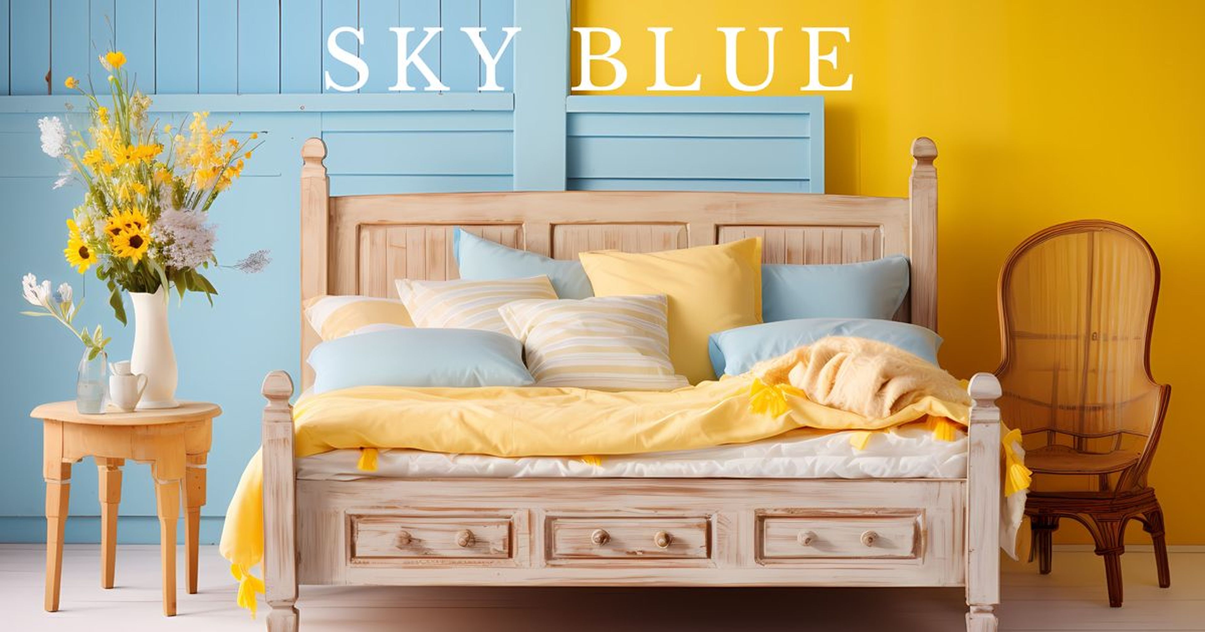 The Ultimate Sky Blue Two Colour Combination for Bedroom Walls