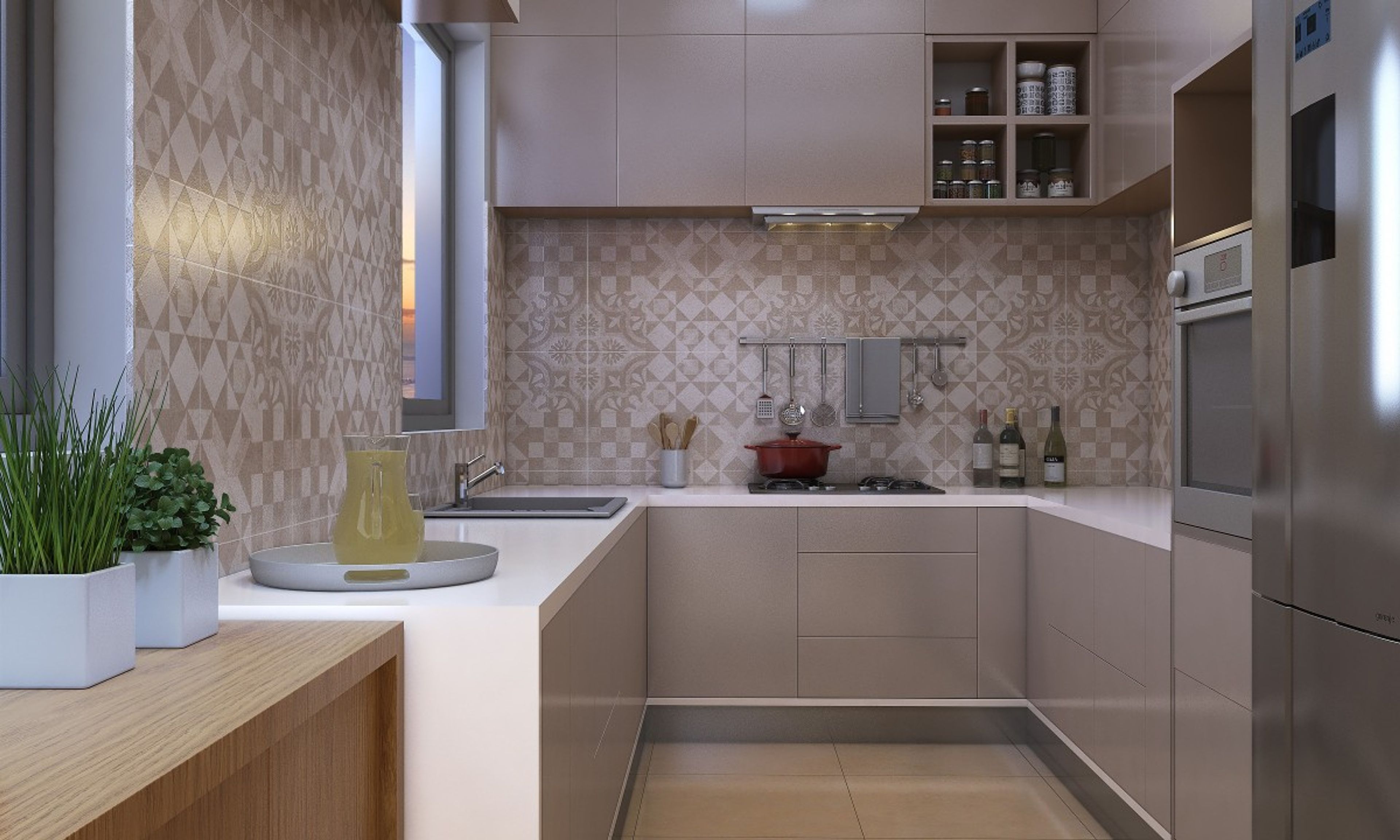 Morel U-Shape Modular Kitchen