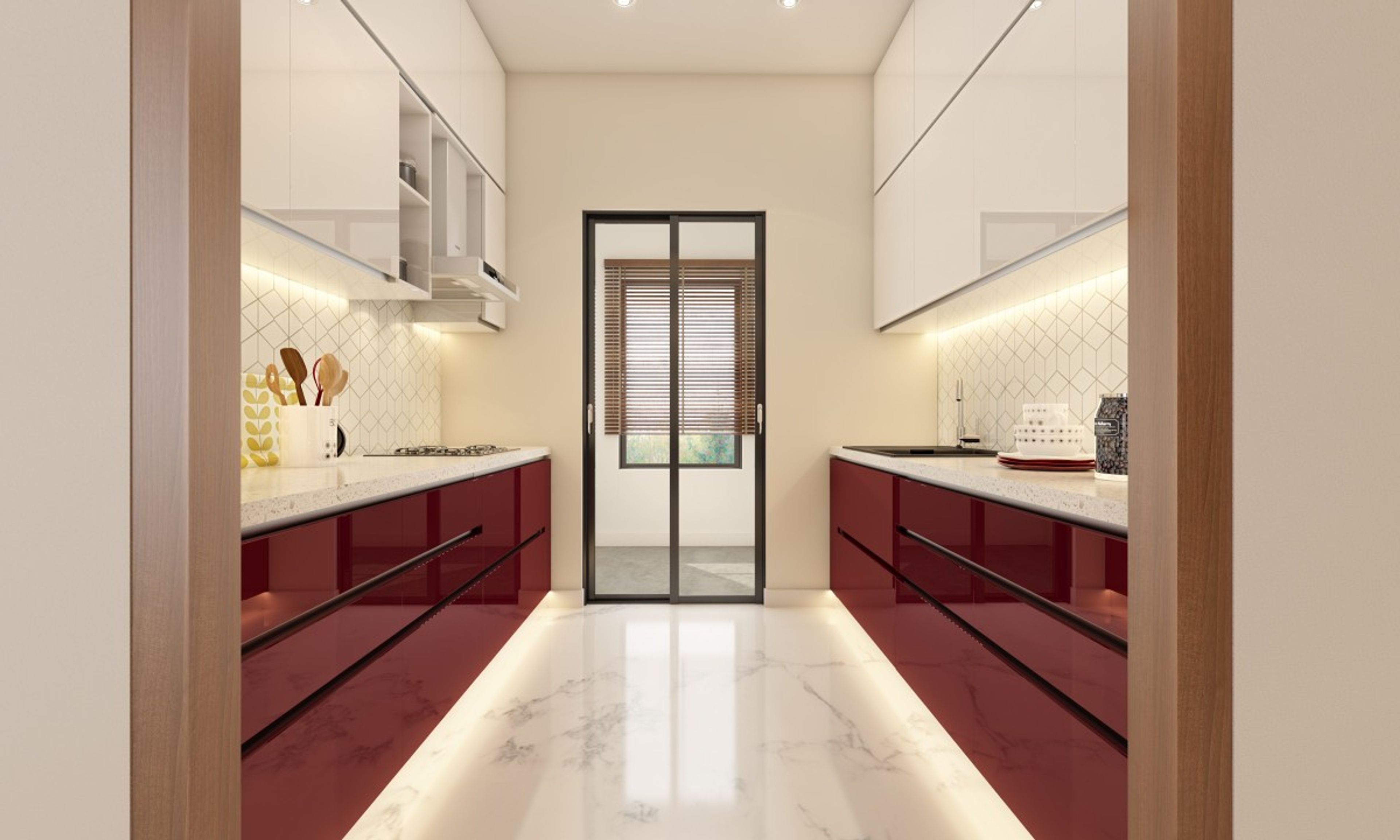 Scarlet Parallel Modular Kitchen