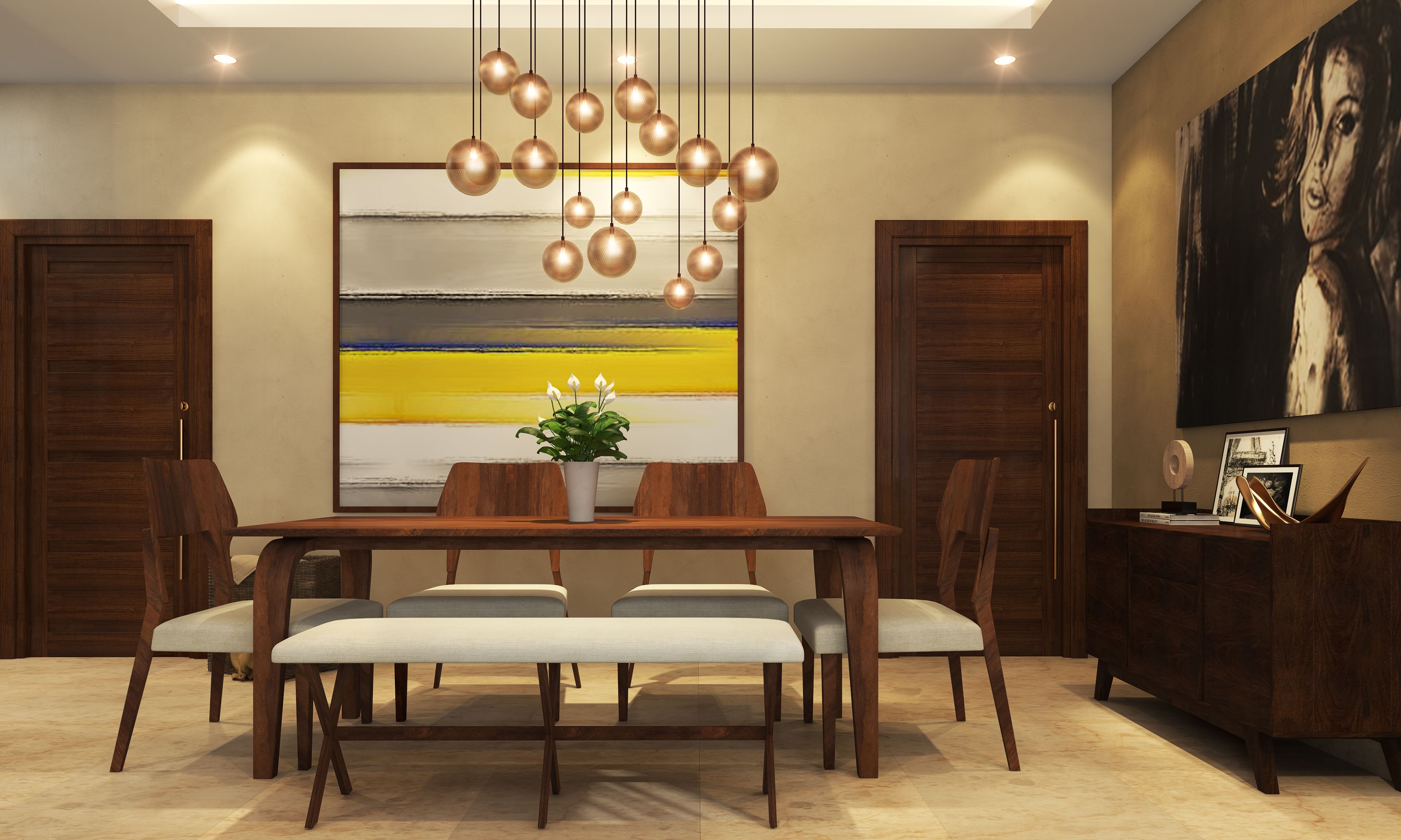 Wooden Waft Dining Room