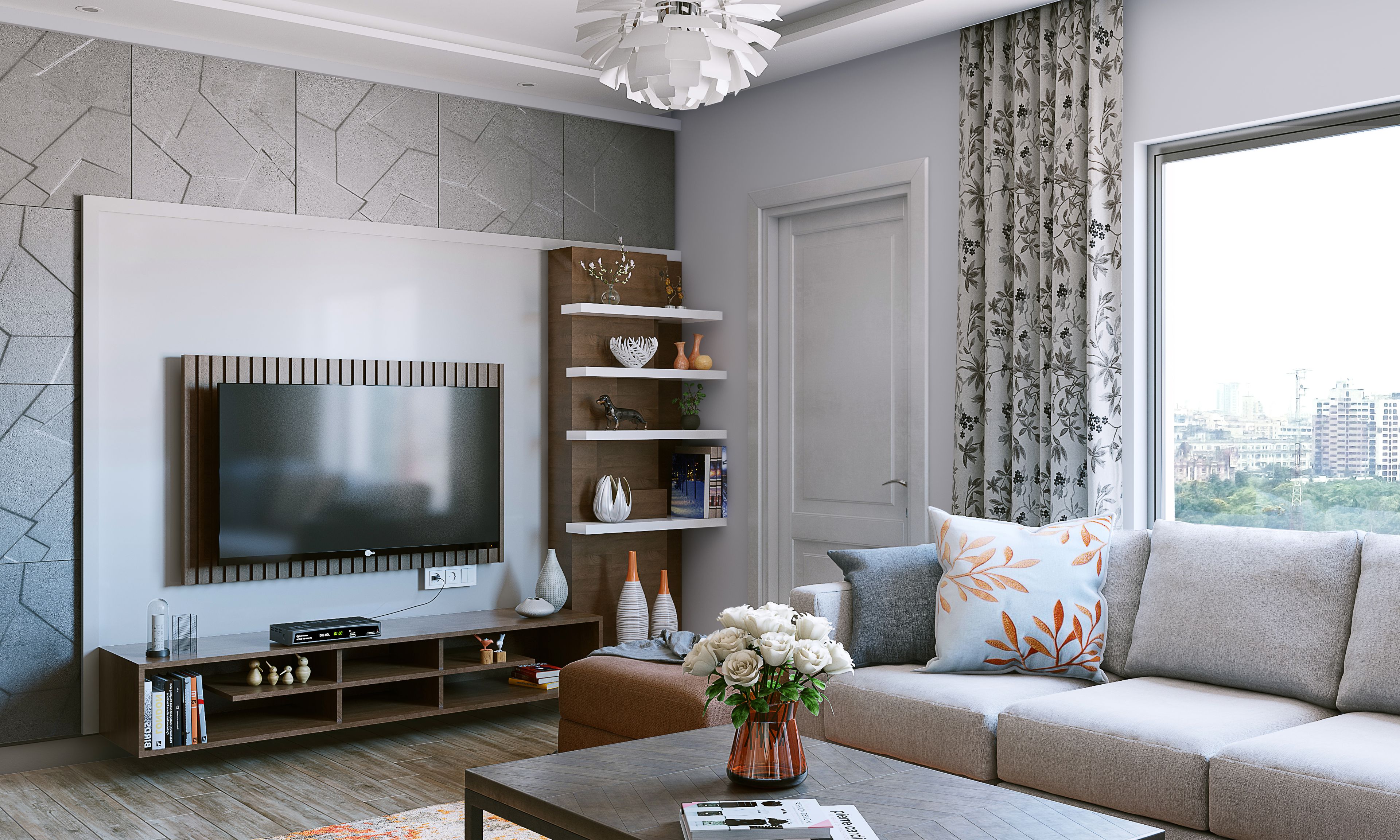 Contemporary Highrise Living Room