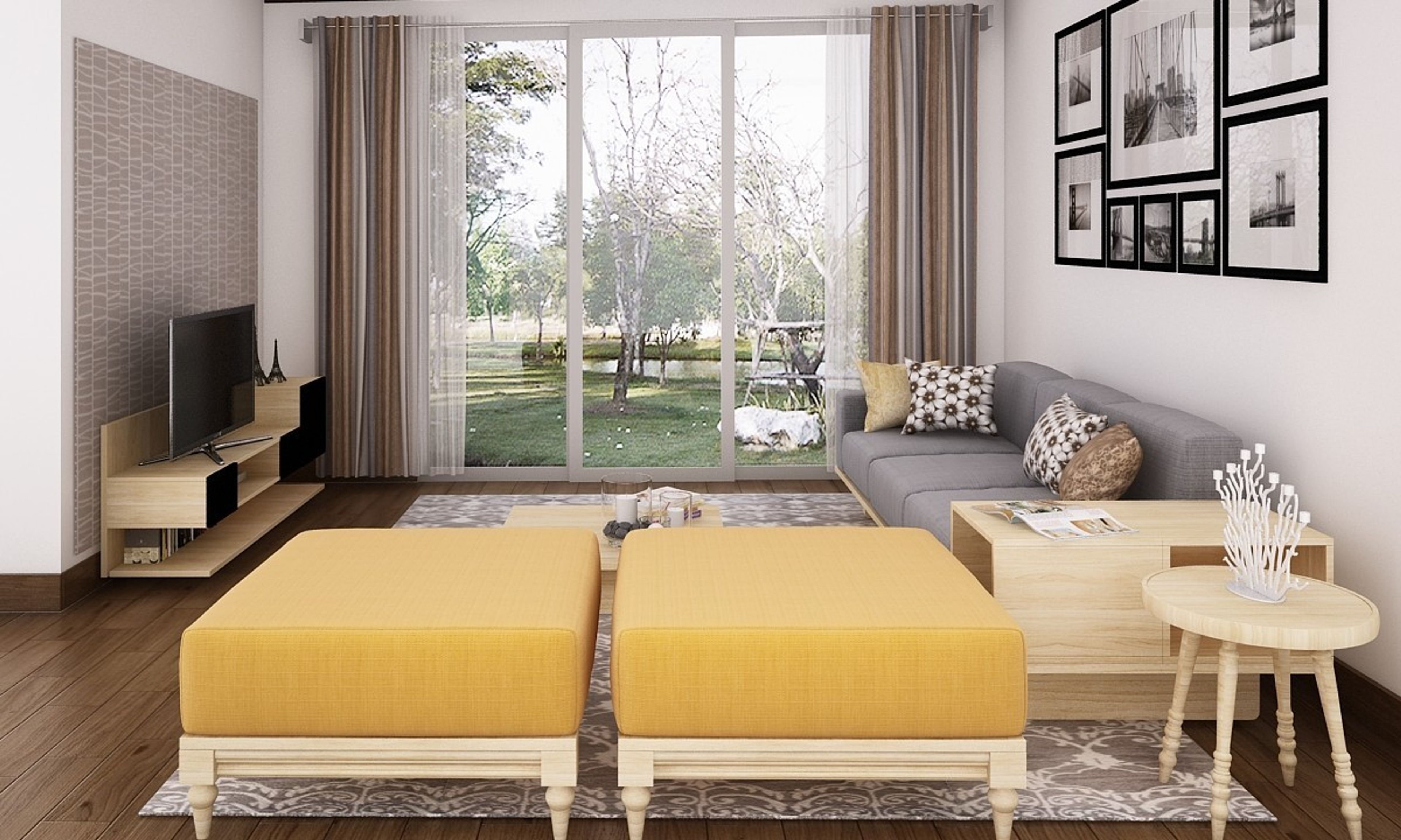 Contemporary Purple Living Room