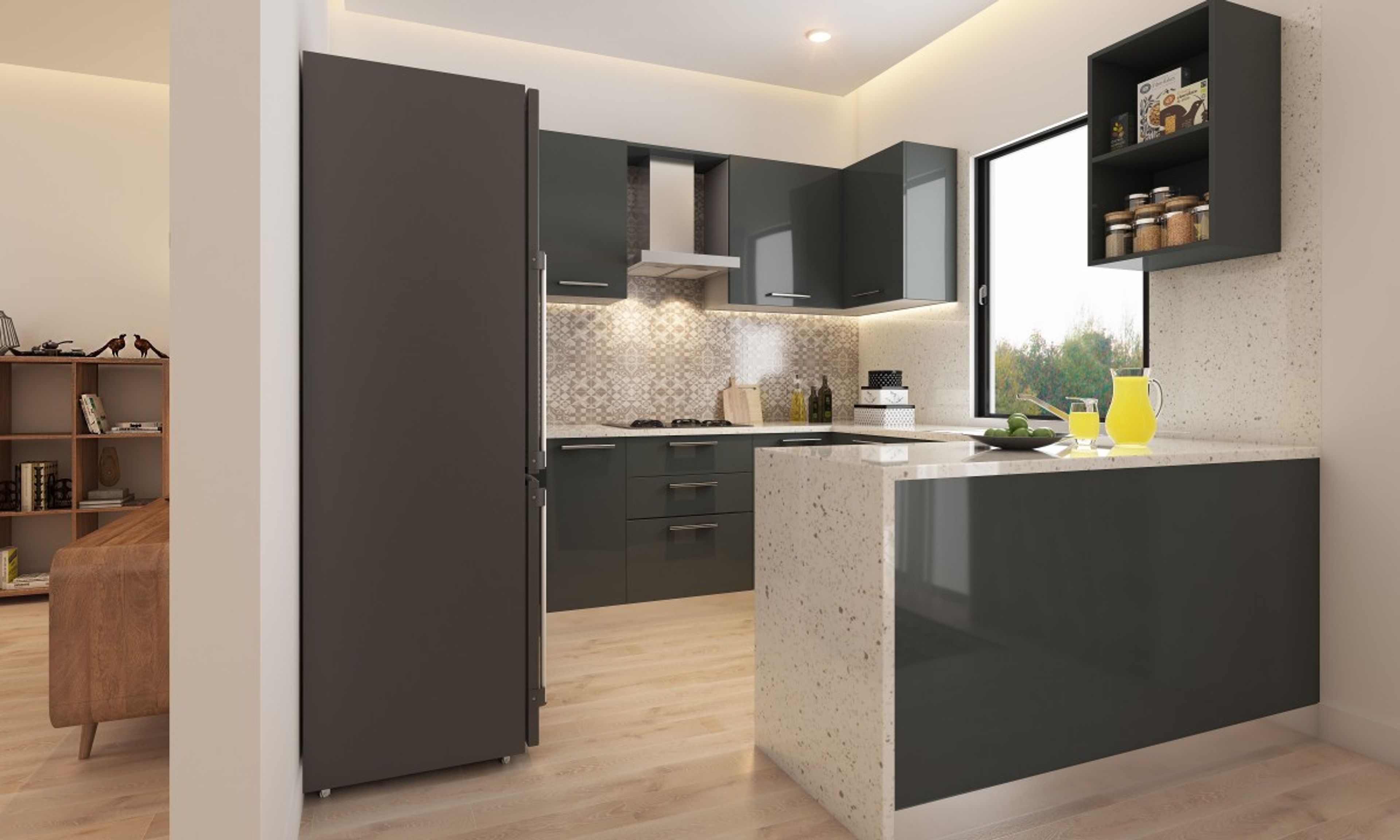 Nouveau U-Shaped Modular Kitchen