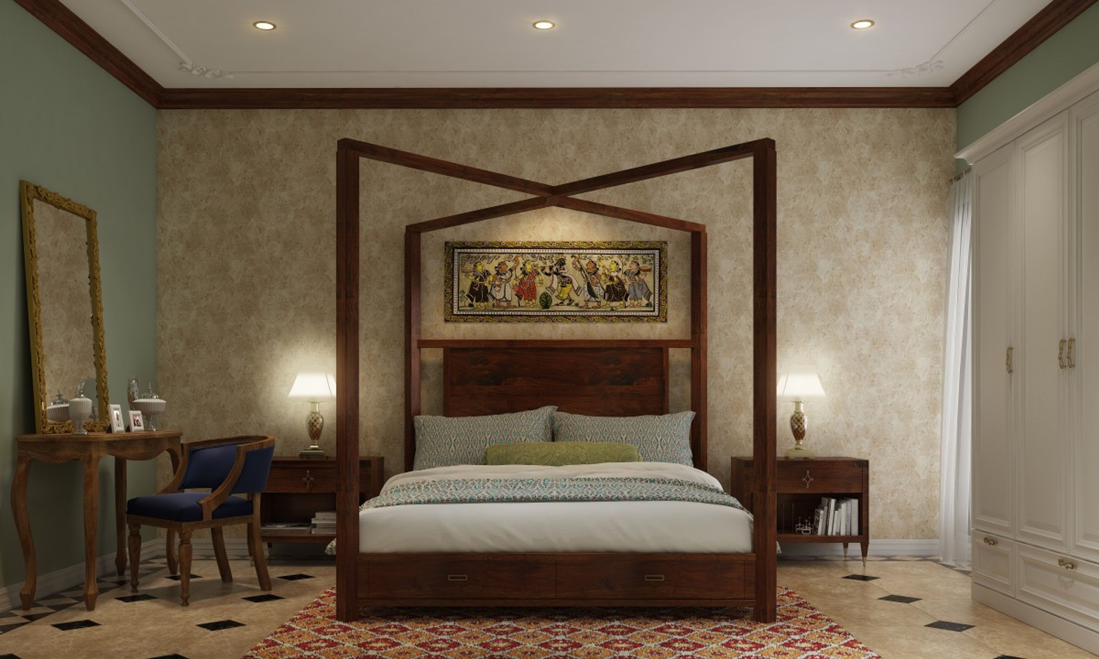 Classic Convenience Max Bedroom Design With Tiles