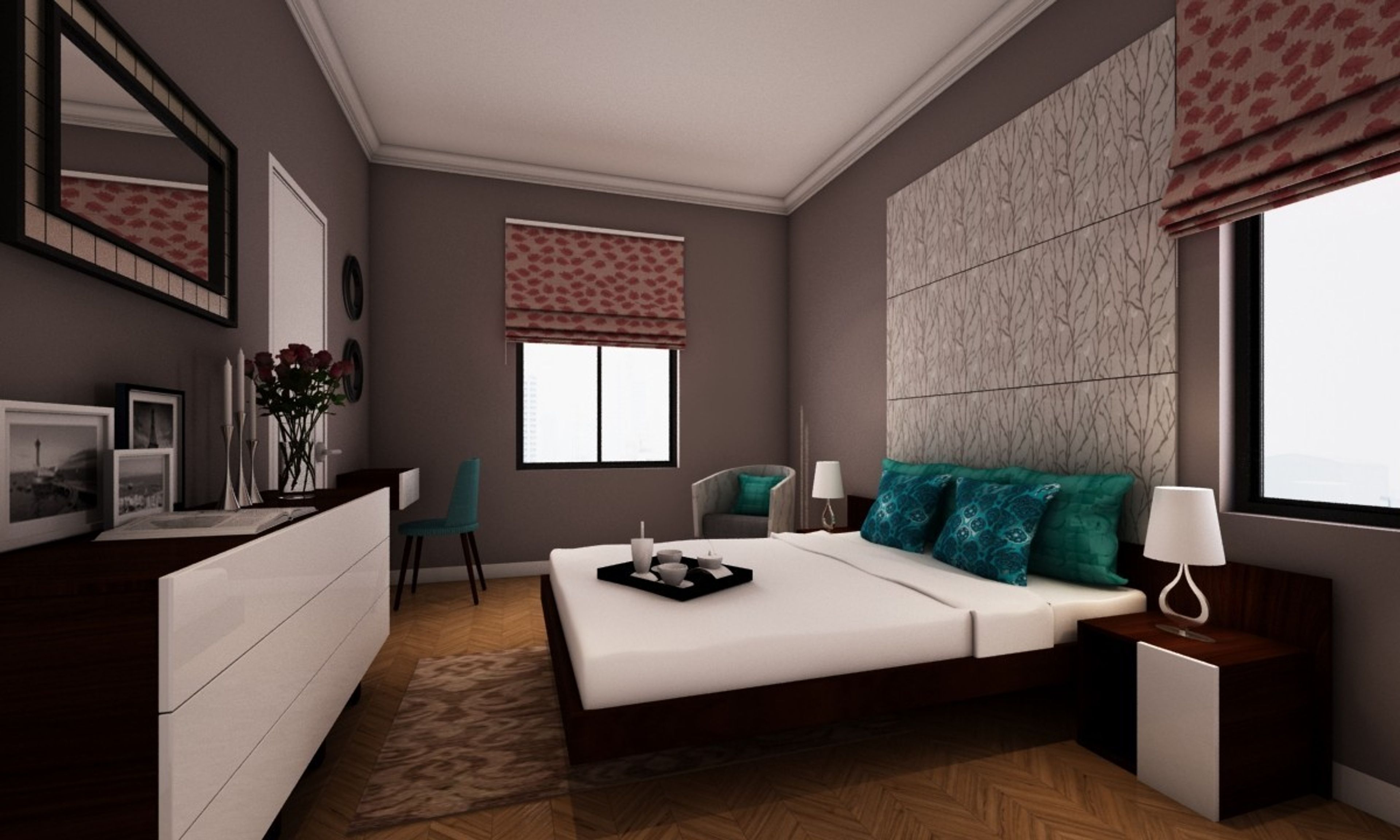 Contemporary Guest Bedroom Design With Bedroom Wall Paint
