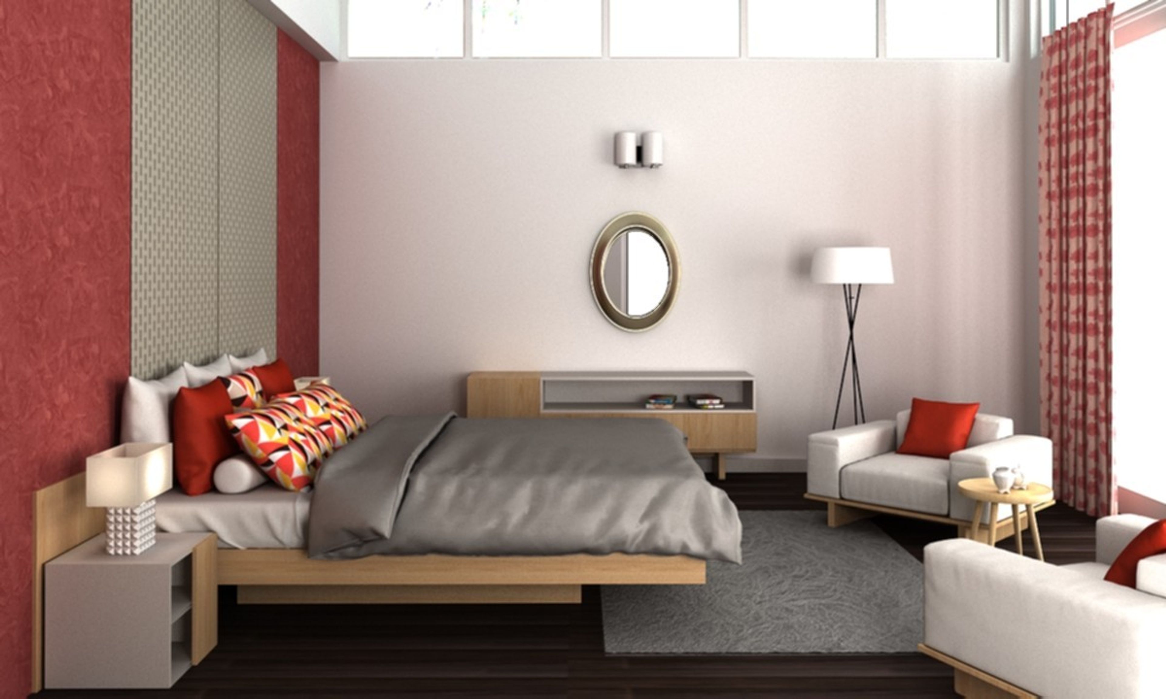 Modern Master Bedroom Design With Wallpaint