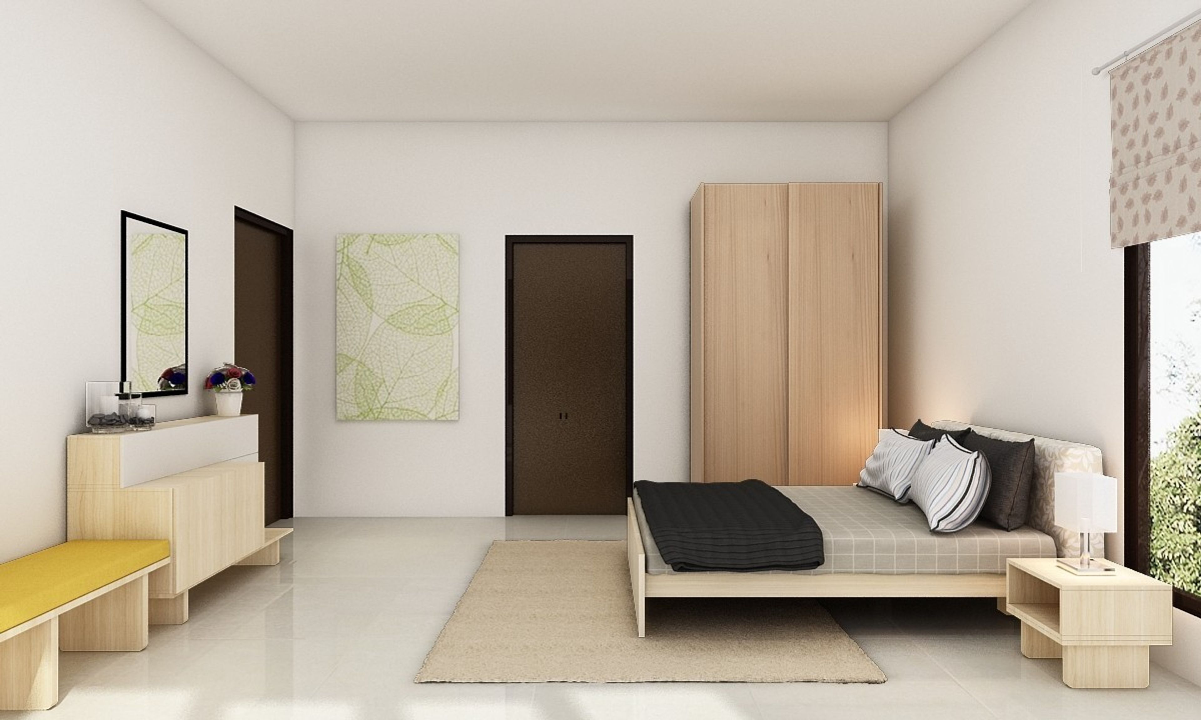 Modern Guest Bedroom Design With Wall Art