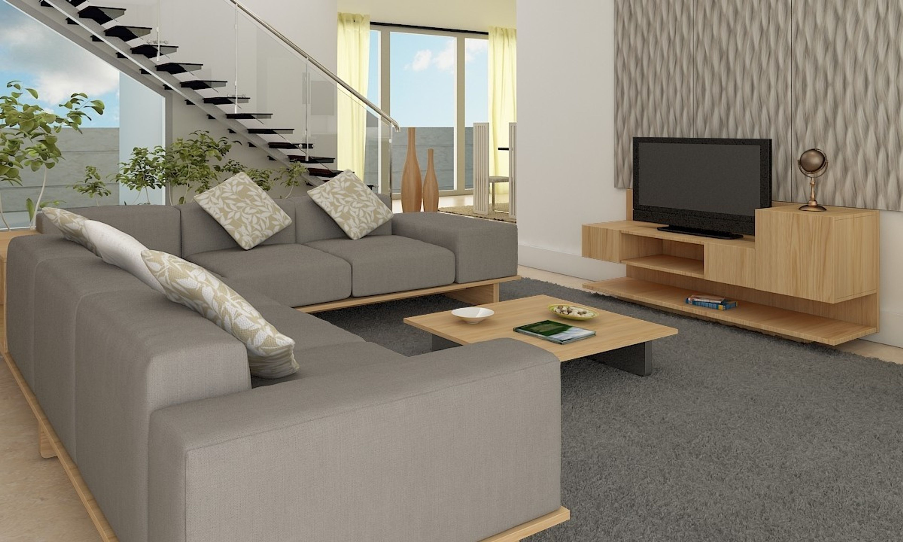 Hill Drive Contemporary Living Room