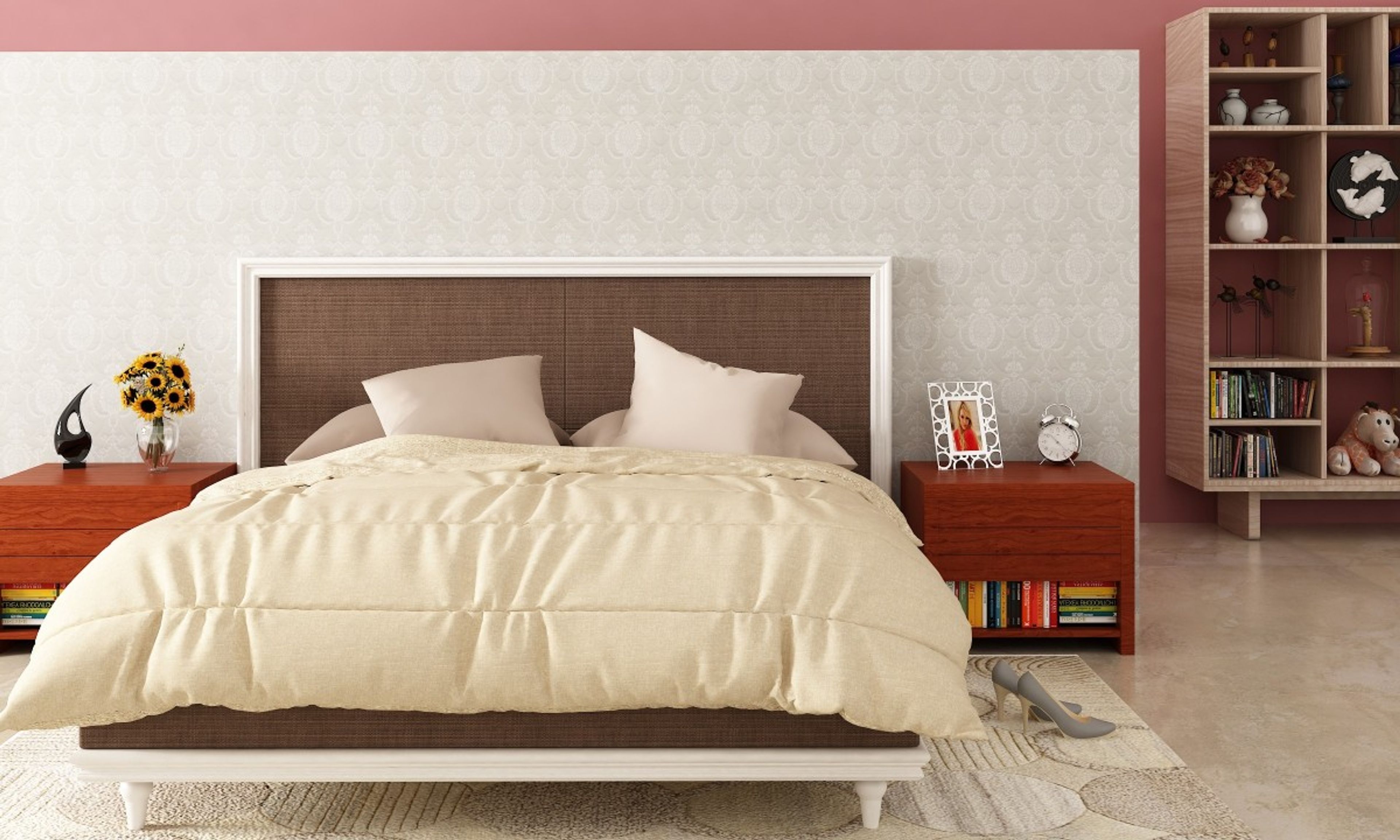 Contemporary Light Blue And Brown Master Bedroom Design