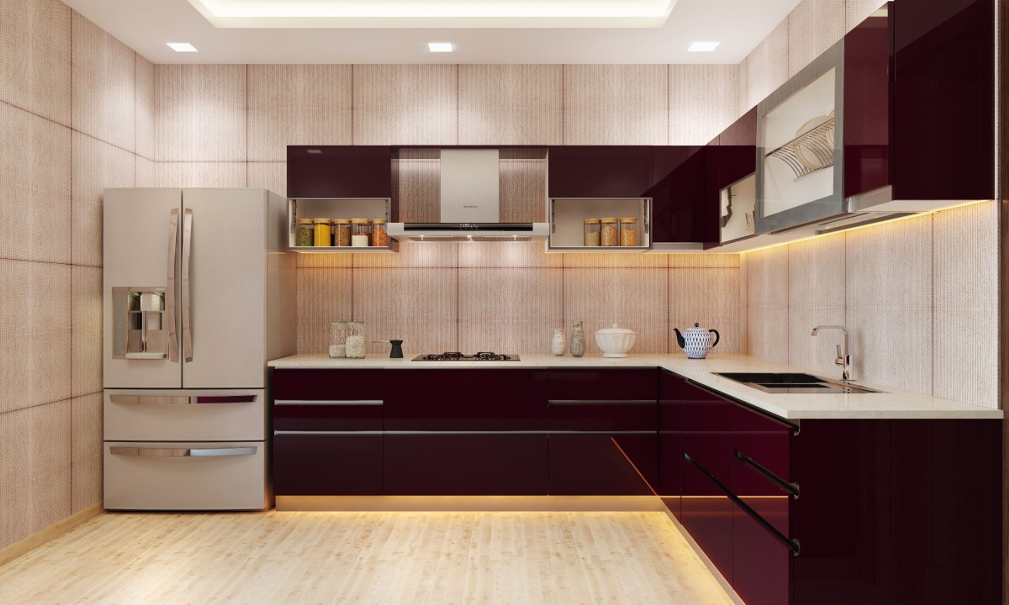 Acai L-Shape Modular Kitchen