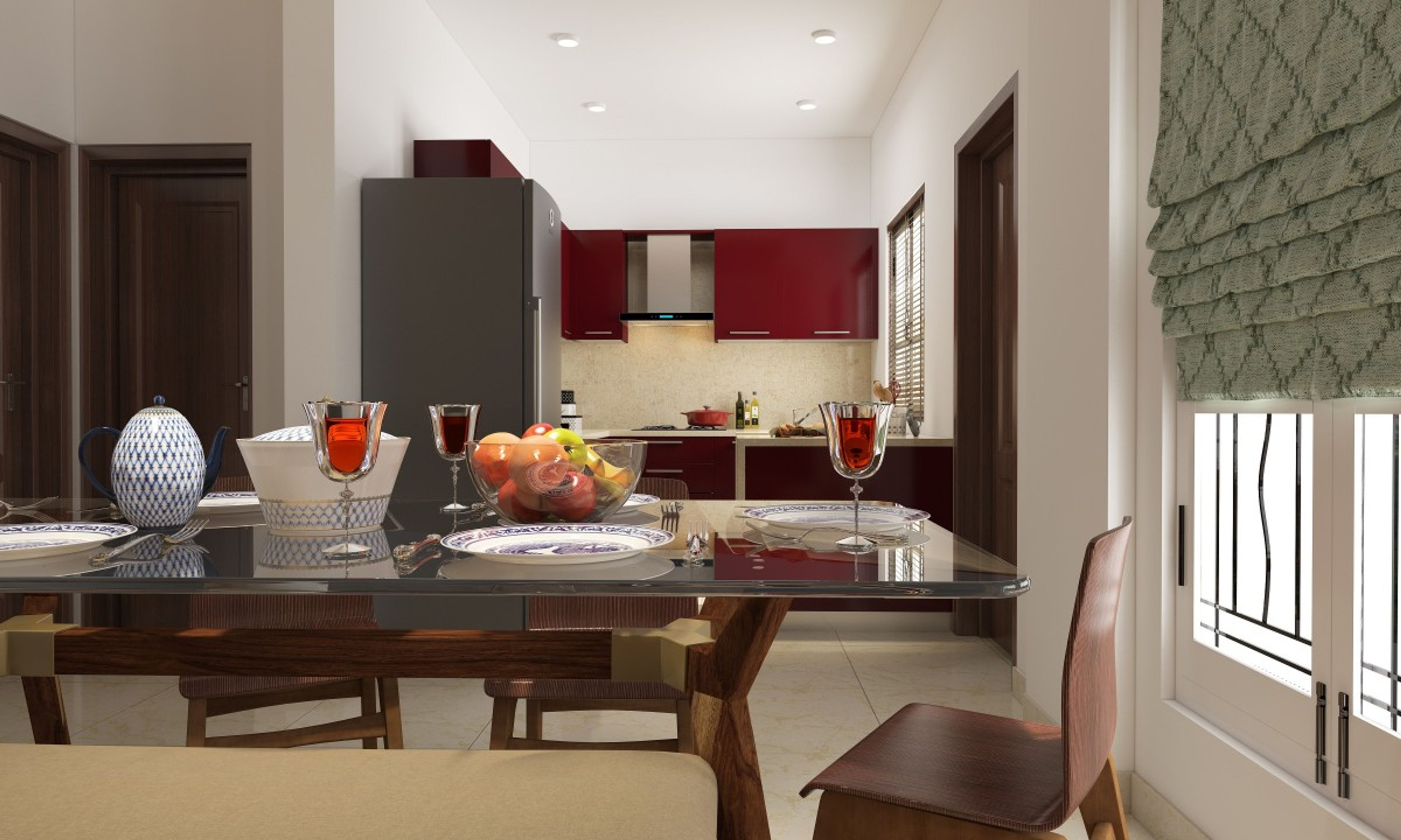 Malbec U-Shape Modular Kitchen