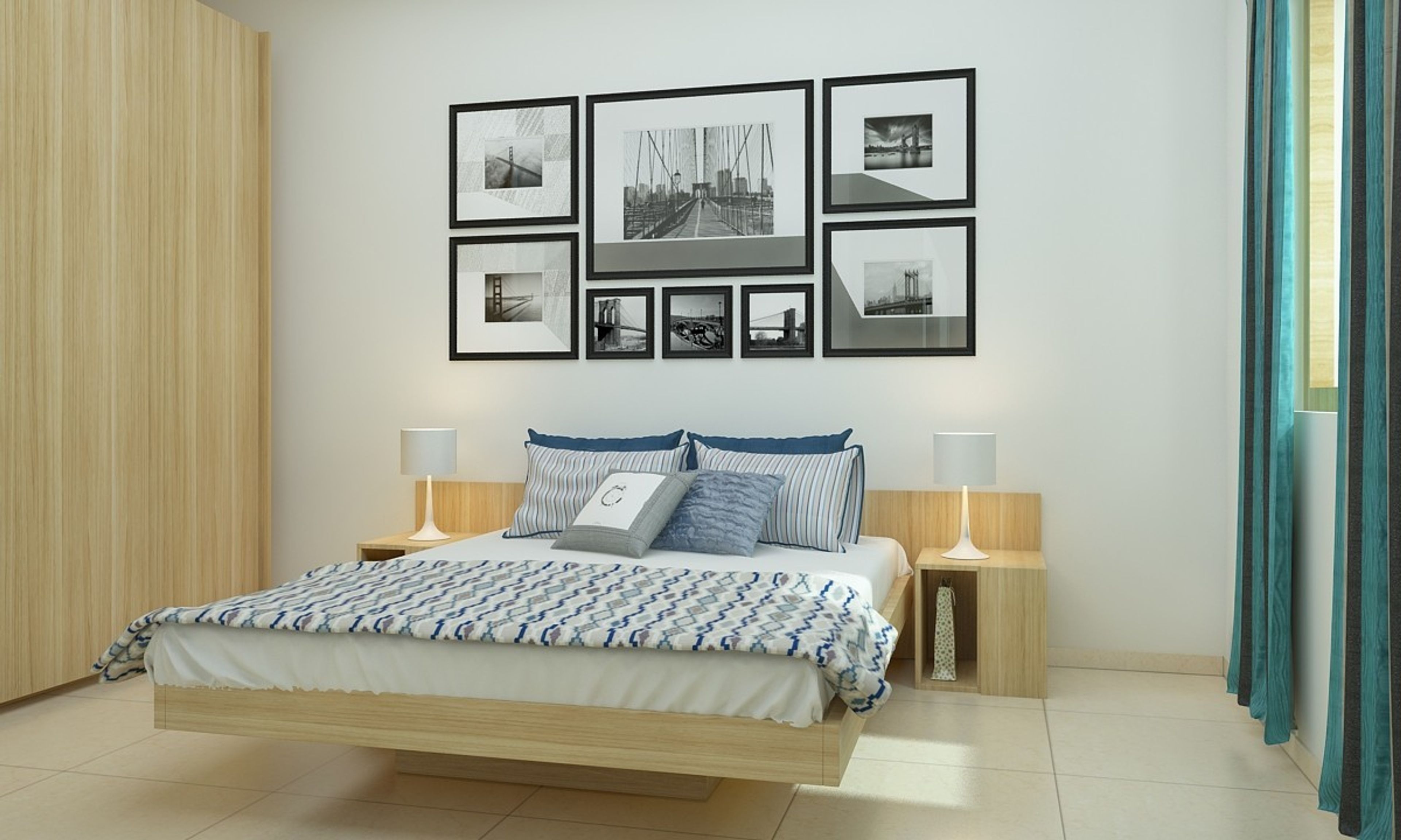 Clean Contemporay Guest Bed Room