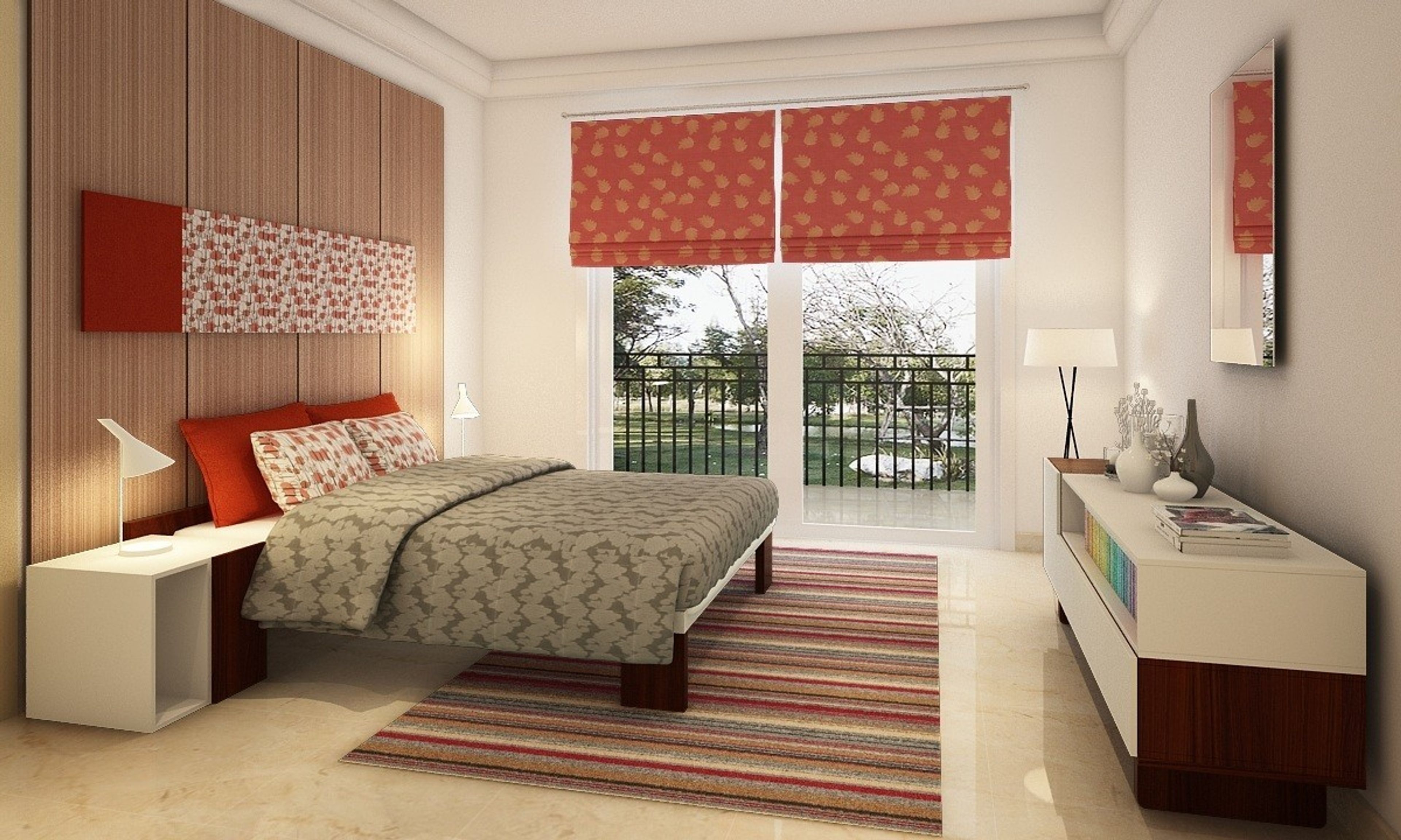 Contemporary Kid's Bedroom Design With Bedroom Tile Design