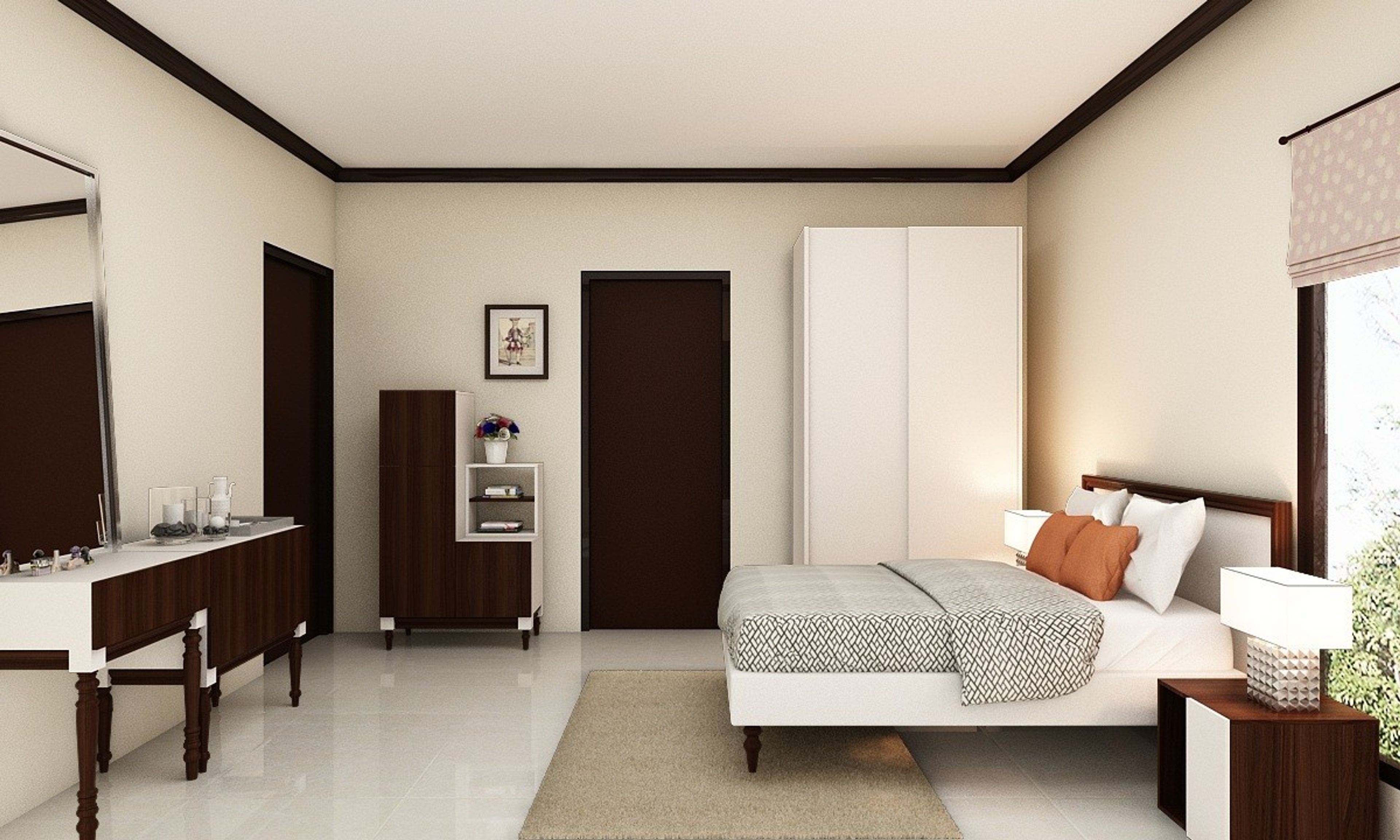 Classic Guest Bedroom Design With Tile Design