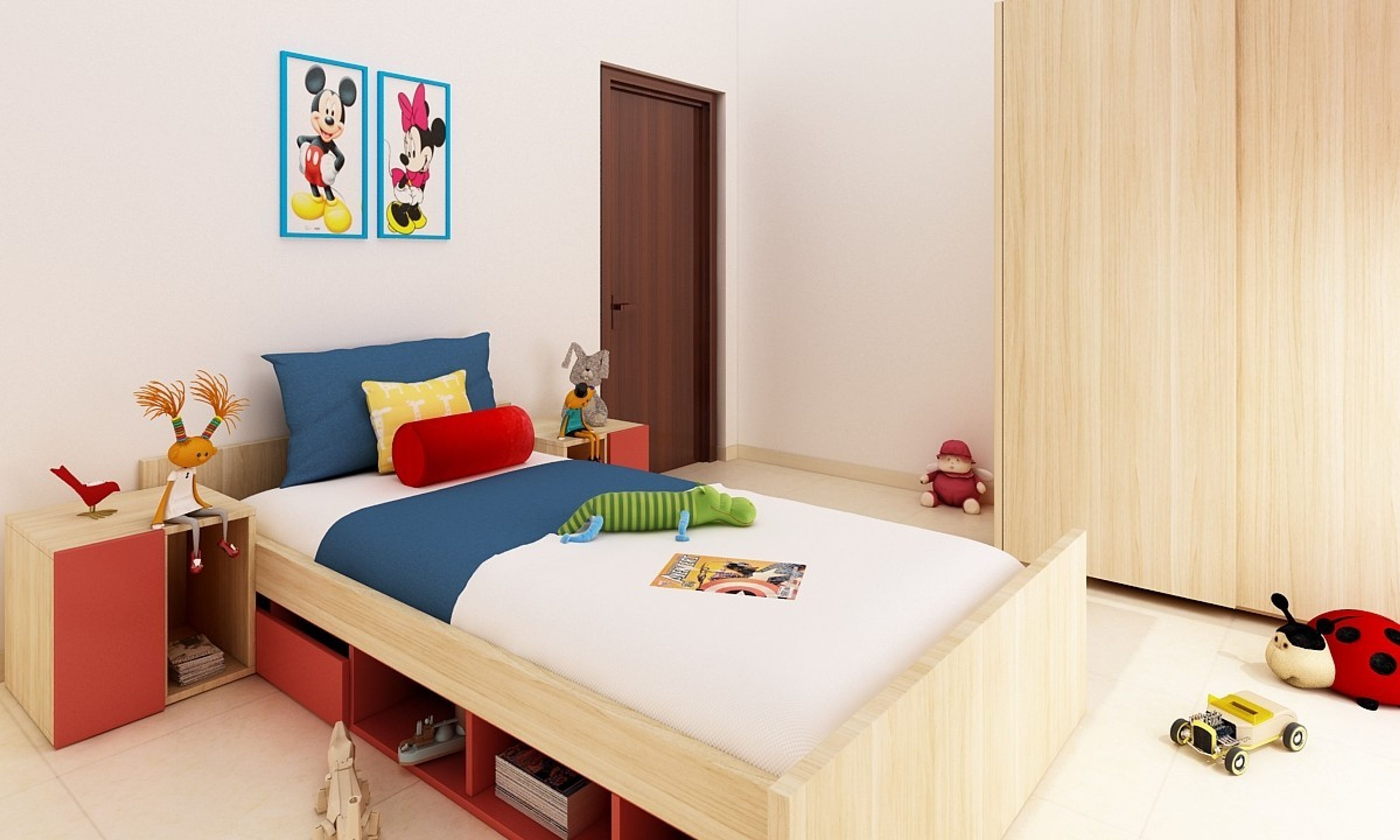 Compact Kid's Room Design For Girls