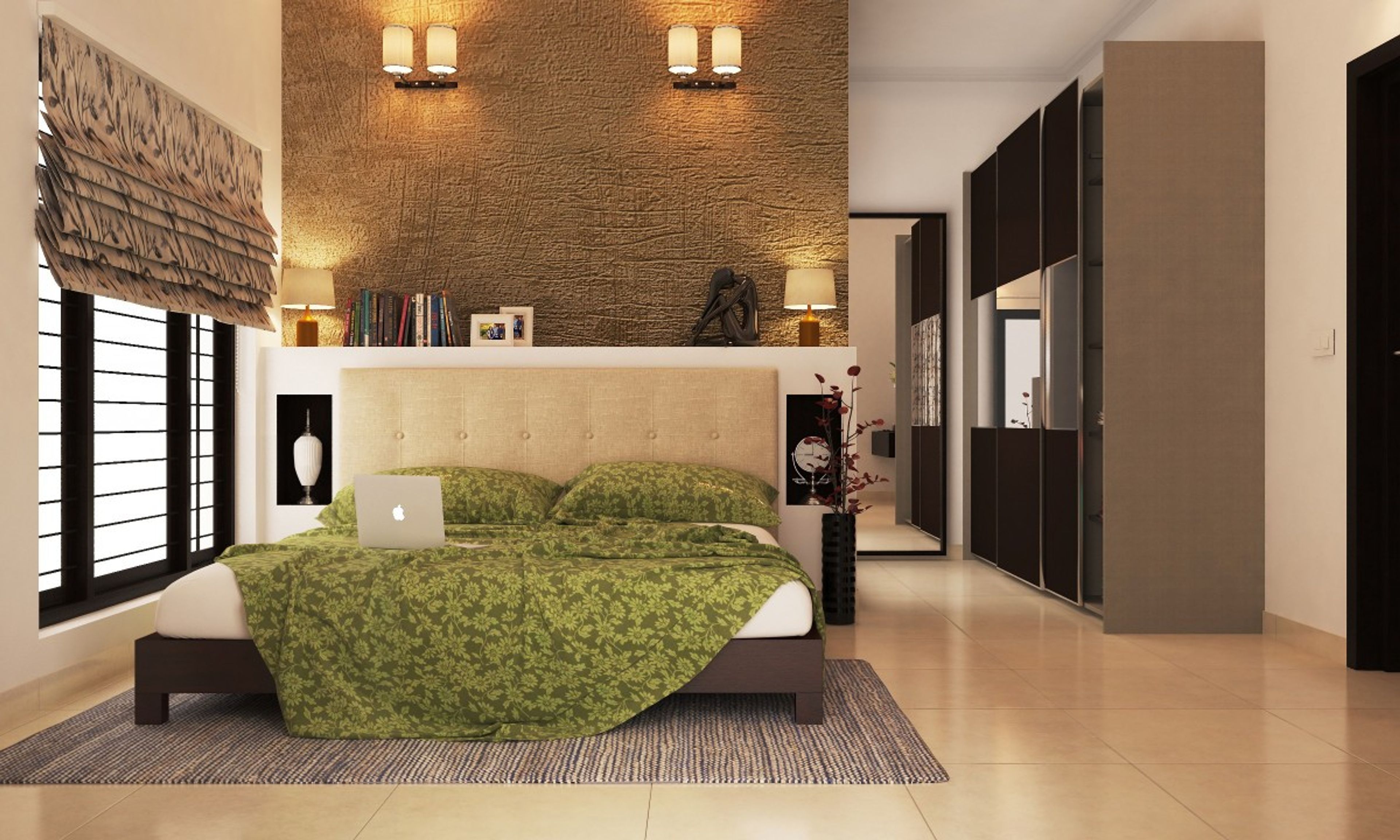 Modern Master Bedroom Design With Wall Paint