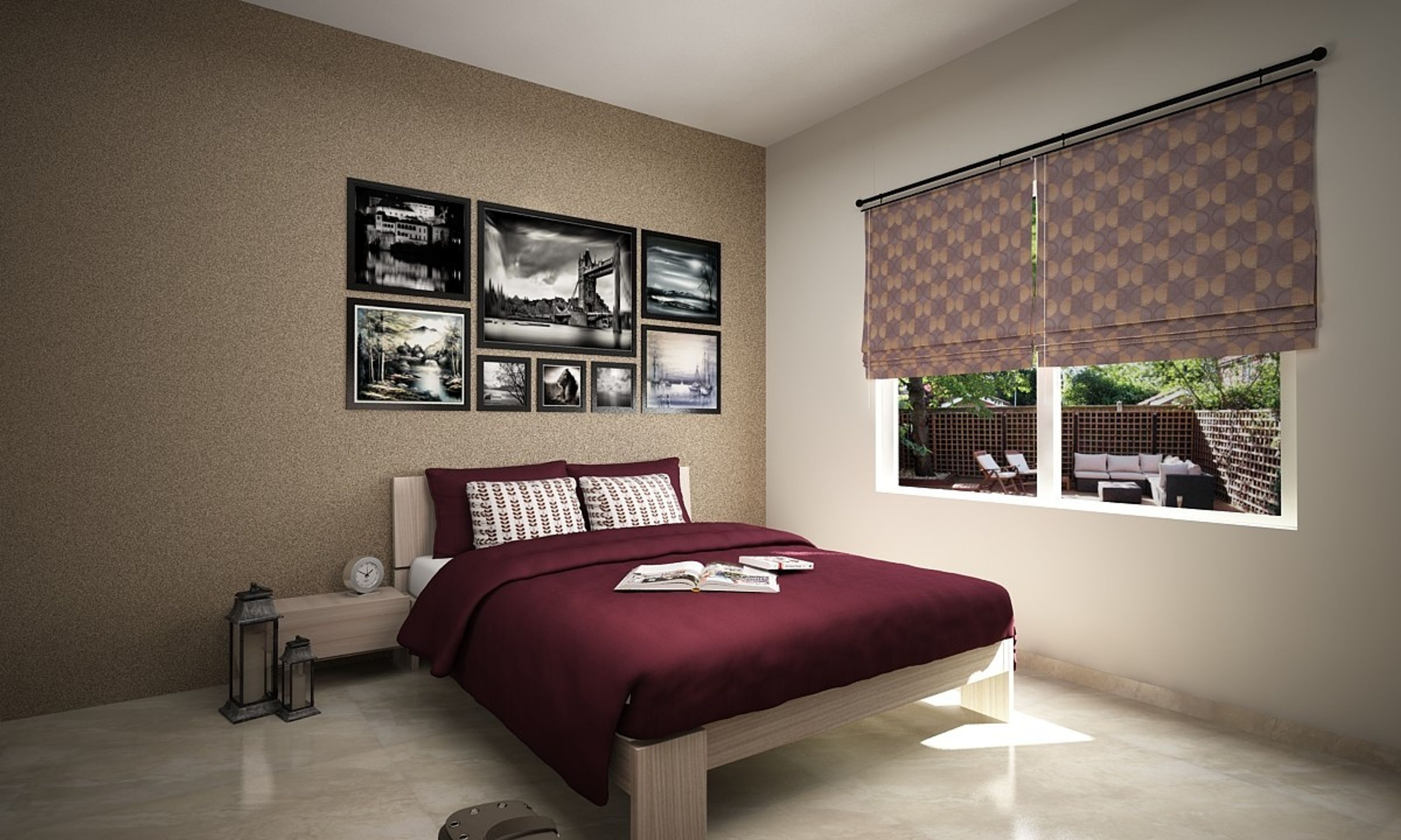 Contemporary Purple Guest Bed Room