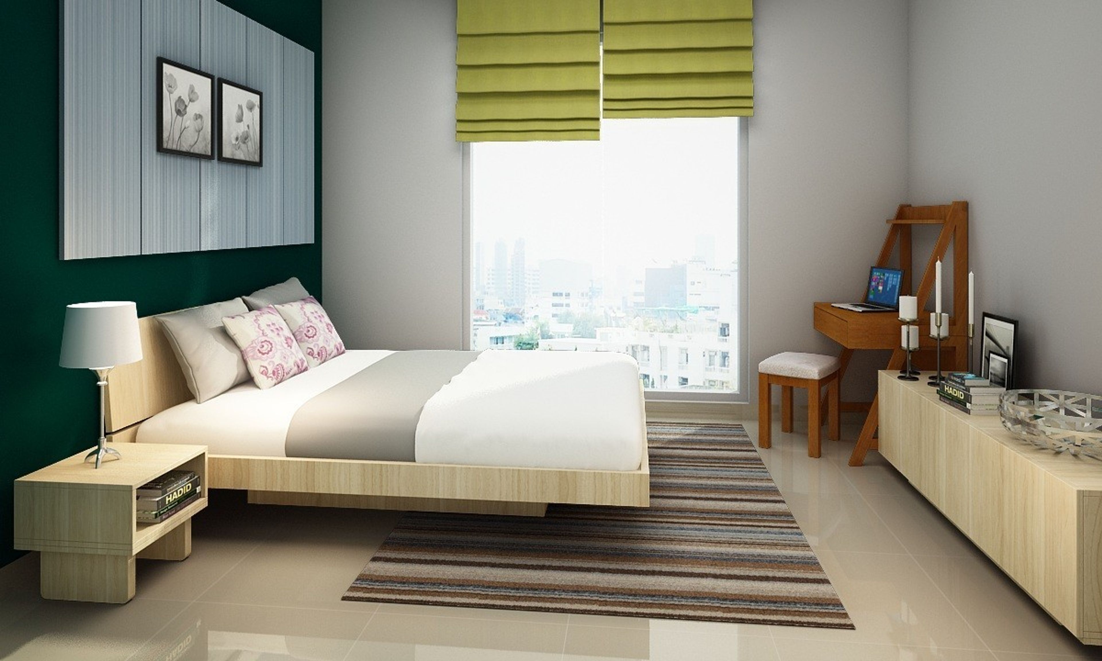 Modern Low Maintenance Guest Bedroom Design With Wall Paint