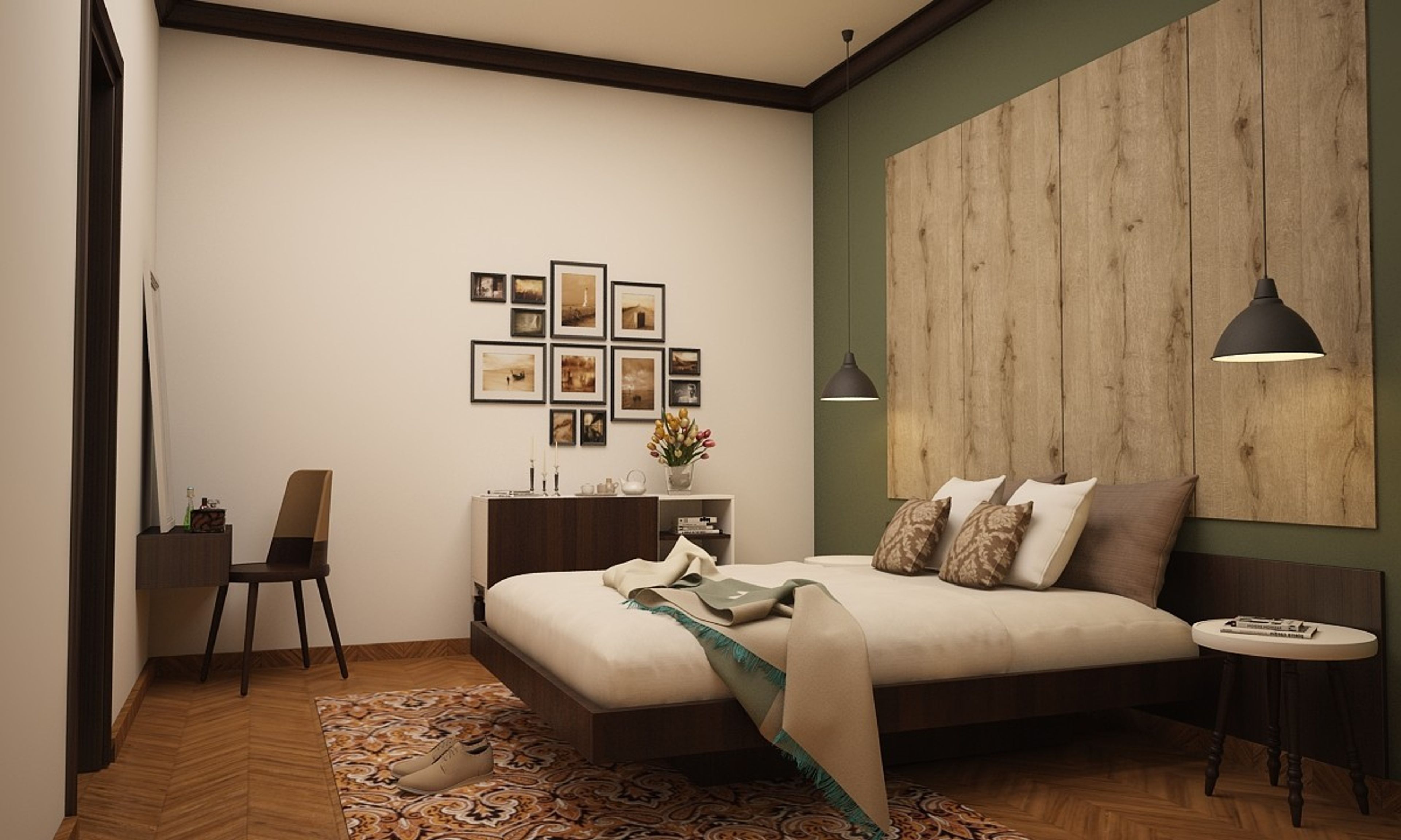 Modern Kid's Bedroom Design With Bed Back Panelling