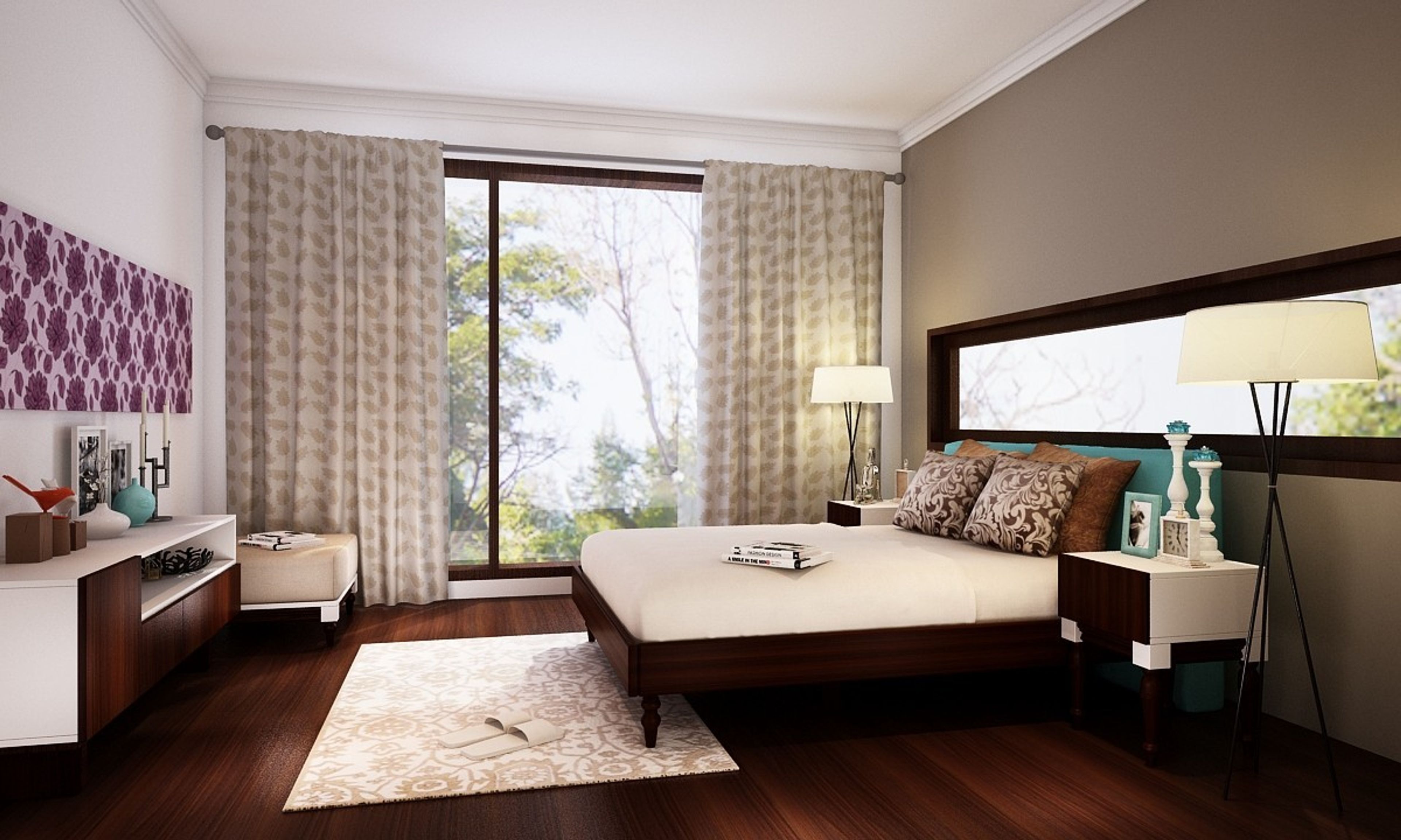 Modern Master Bedroom Design With Wall Paint