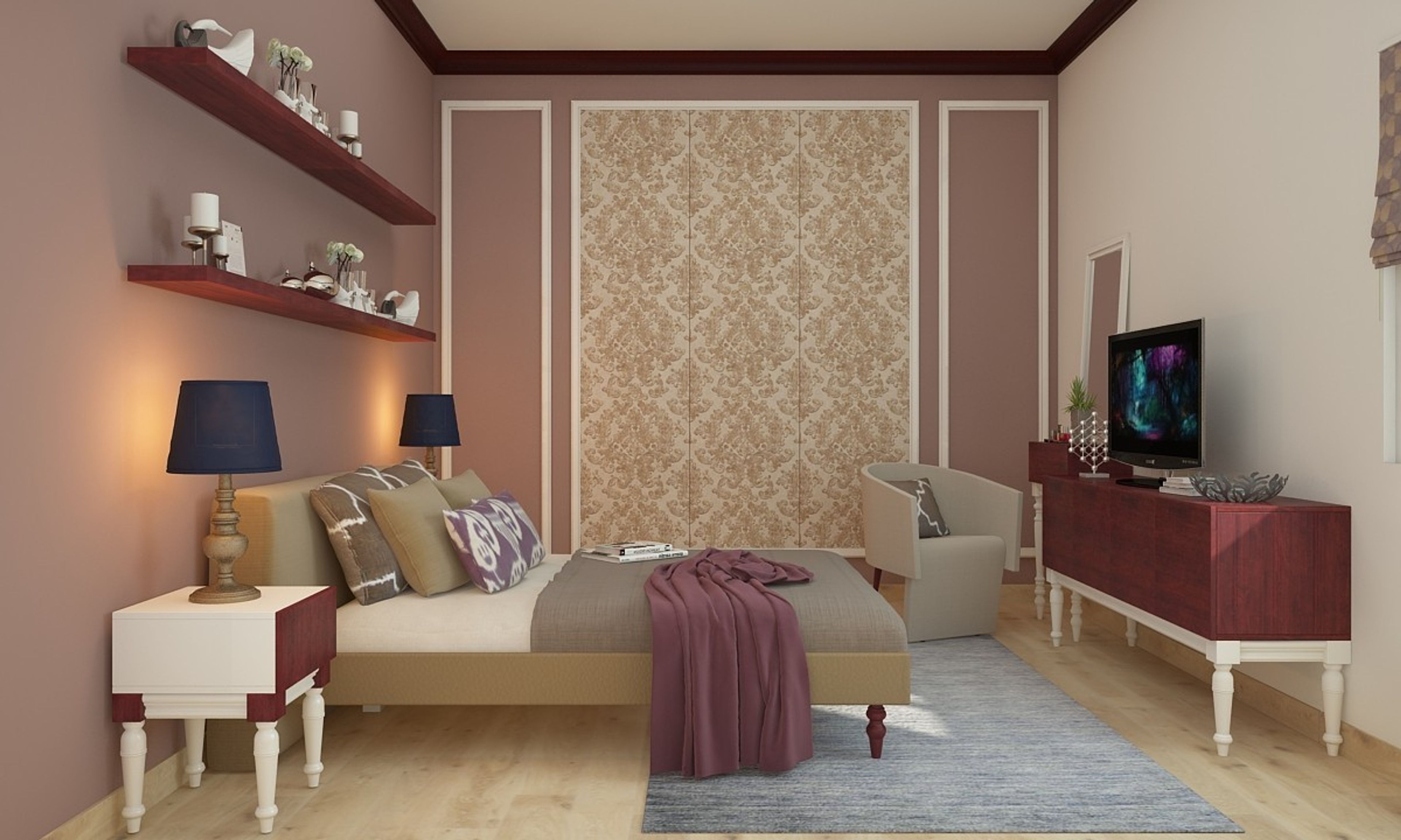 Classic Guest Bedroom Design With Compact Interiors