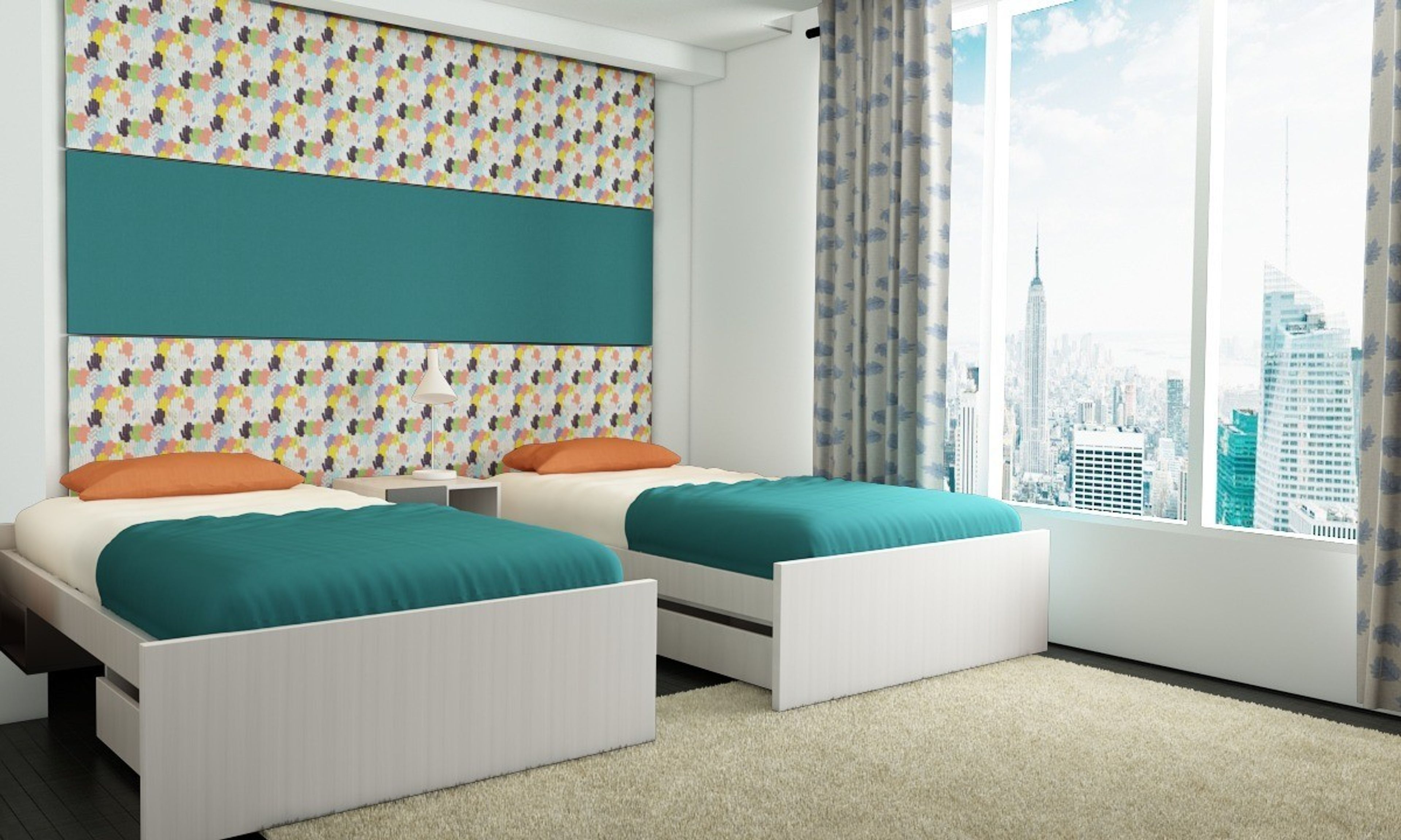 Modern Kid's Room Design In White And Blue