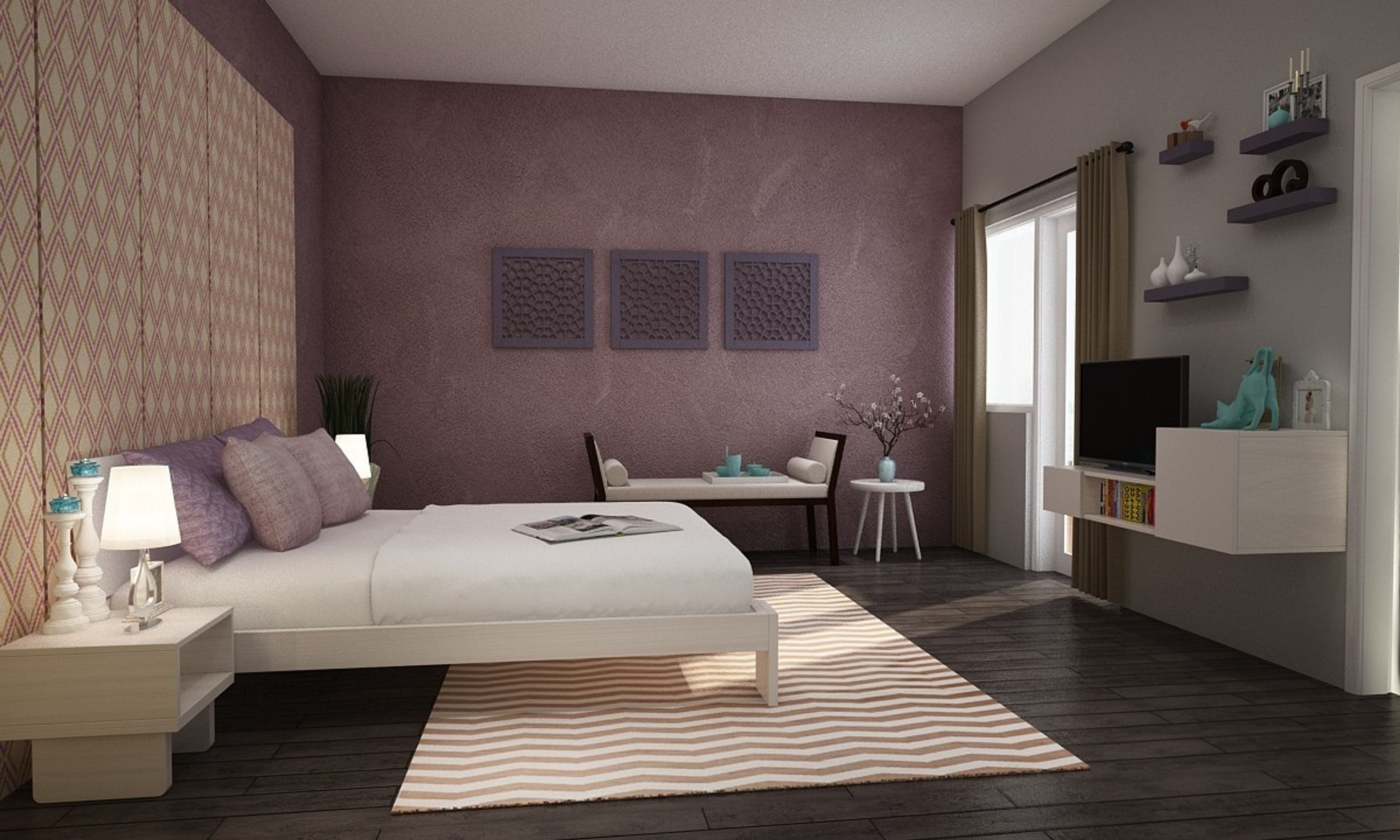Contemporary Bedroom Interior Deign With Wall Panelling