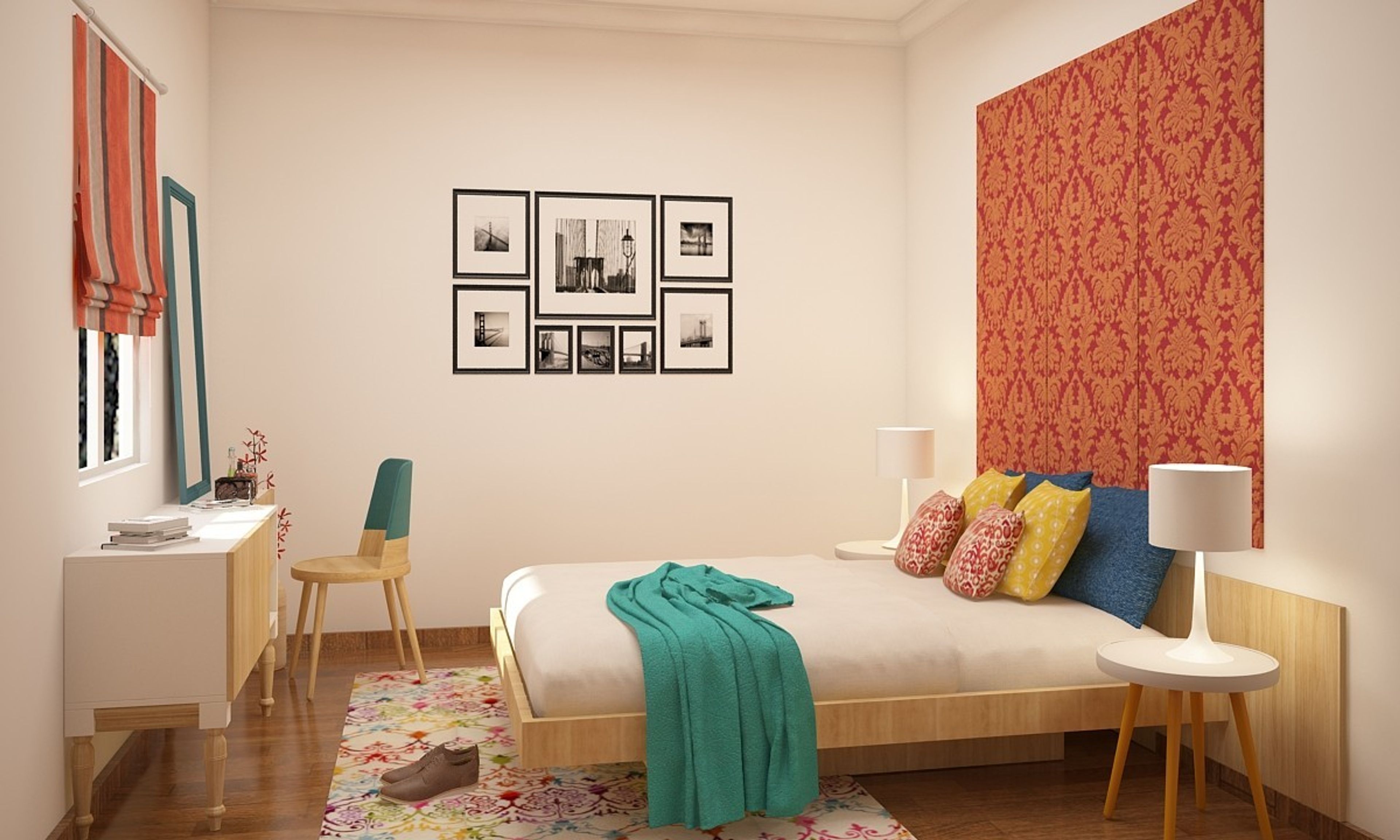 Modern Master Bedroom Design With Bed Back Panelling