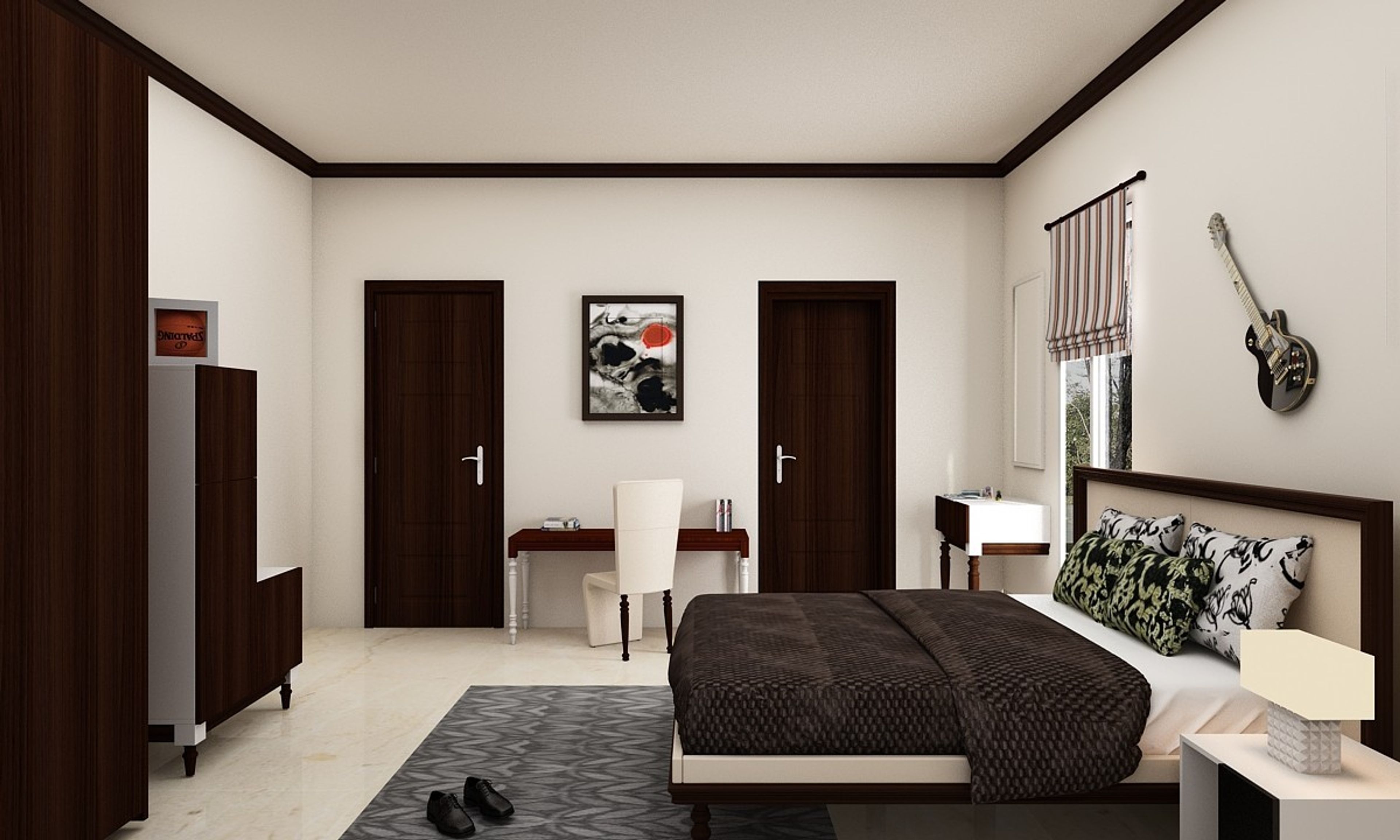 Modern Kid's Room Design In Brown And White