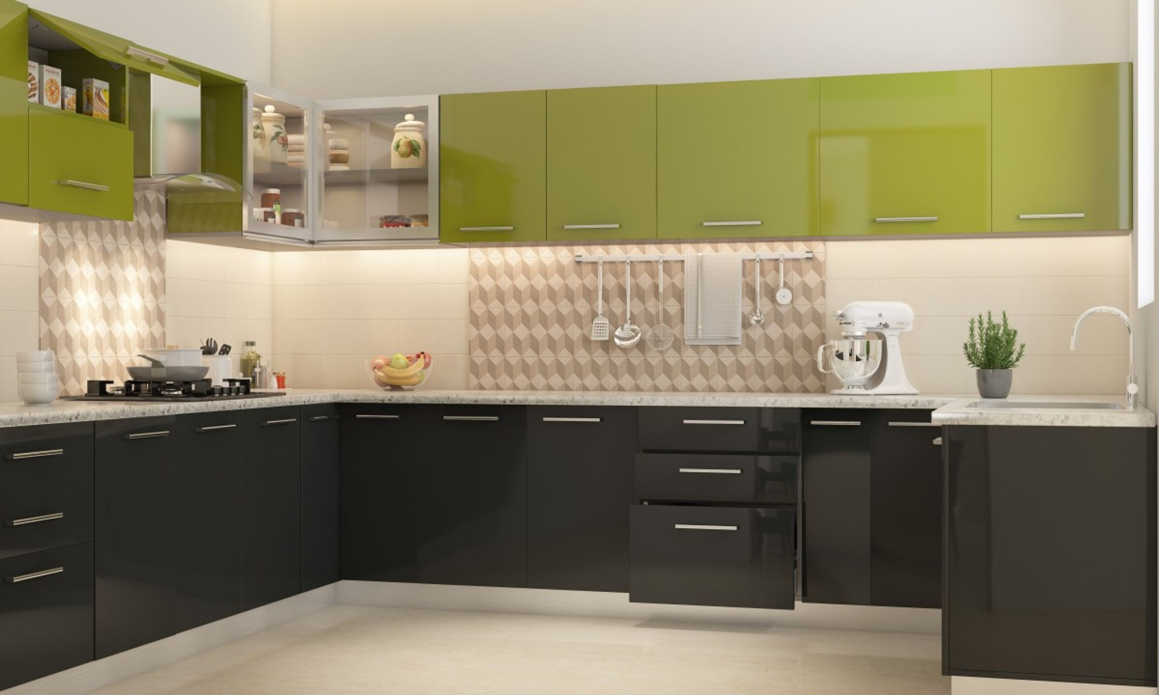 Romaine U-Shape Modular Kitchen