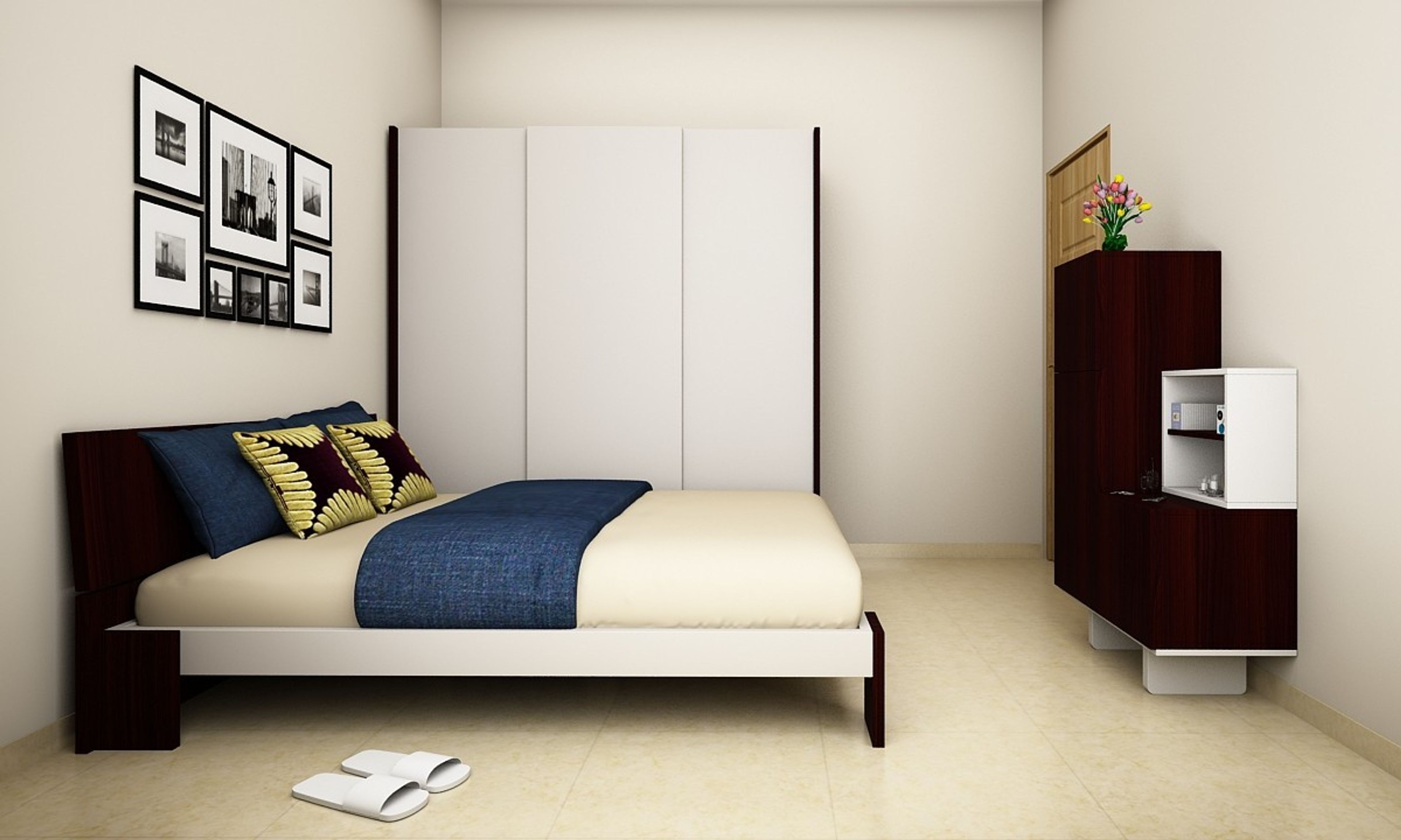 Contemporary Guest Bedroom Design Ideas With Bedroom Tile Design