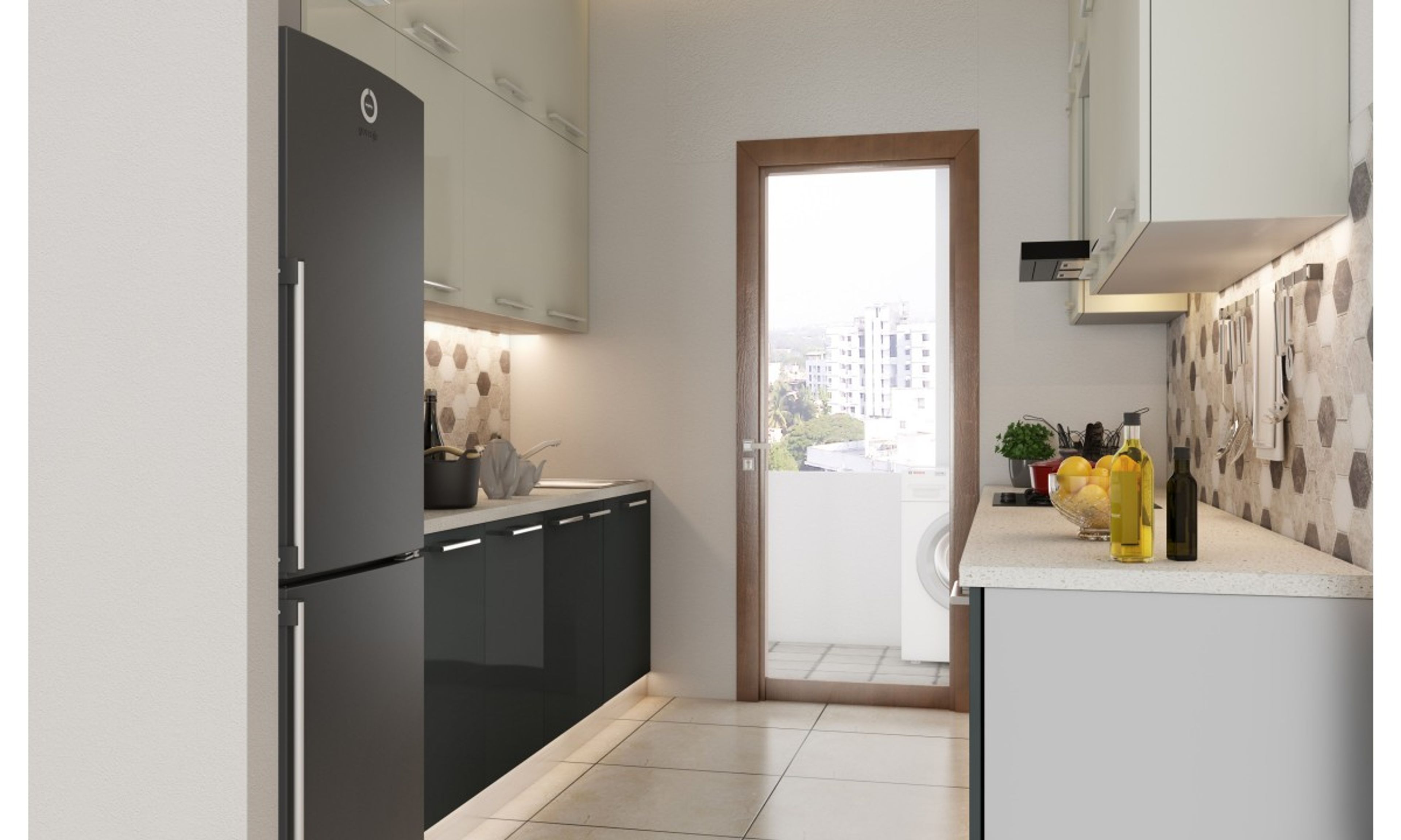 Yin Yang Parallel Modular Kitchen