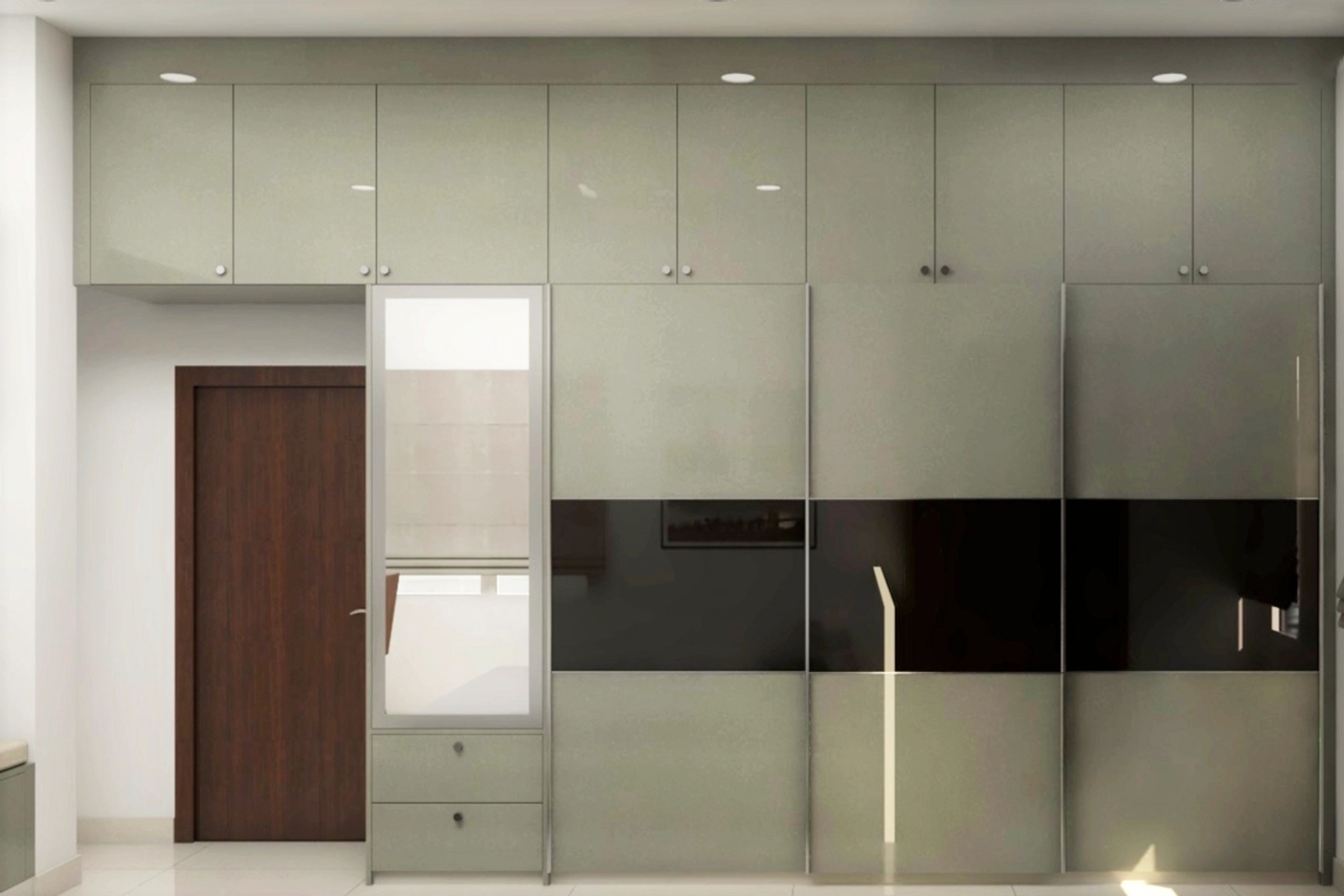 Black-Grey Themed Modern Spacious Wardrobe Design Ideas