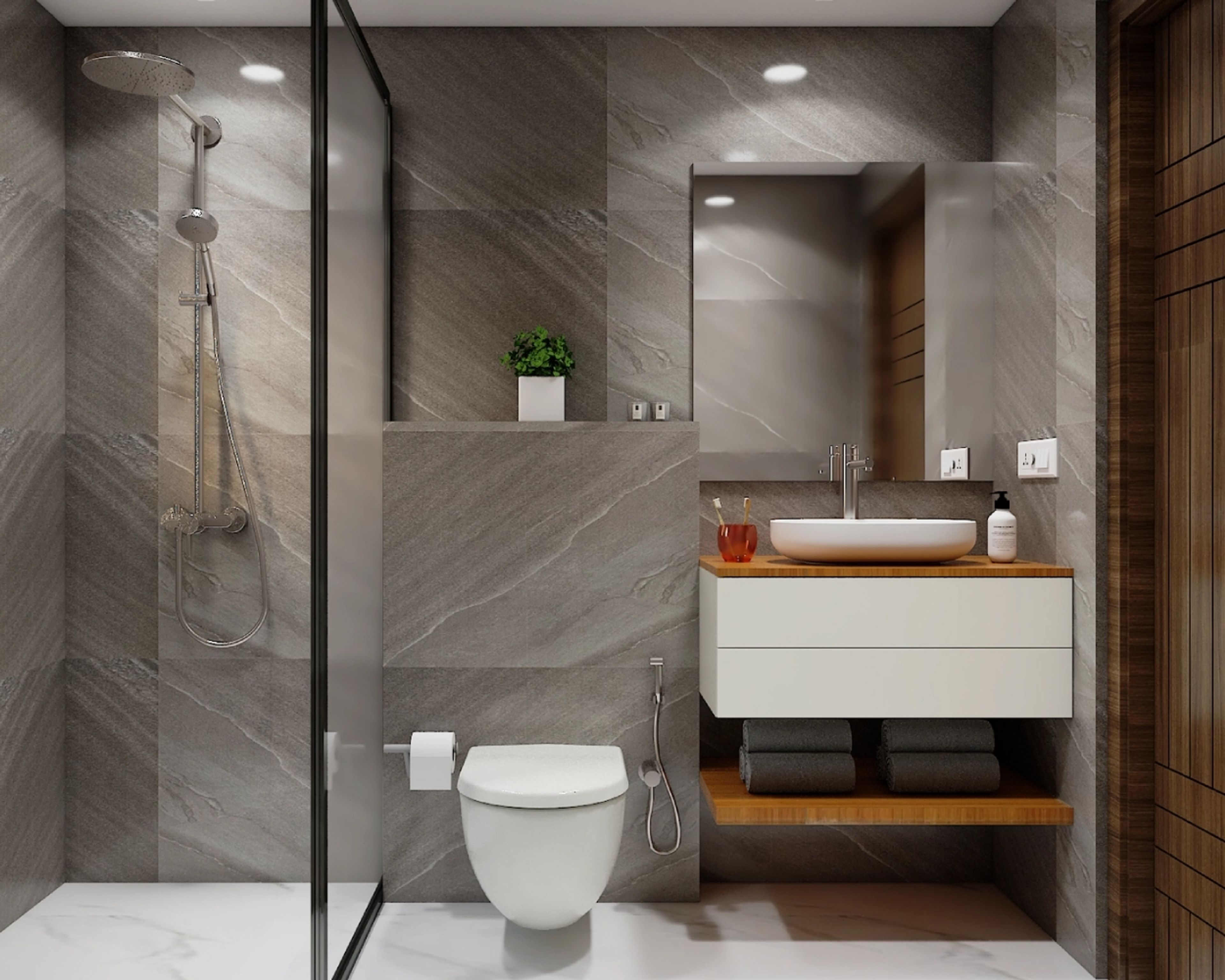 Modern Grey Toned Bathroom Design