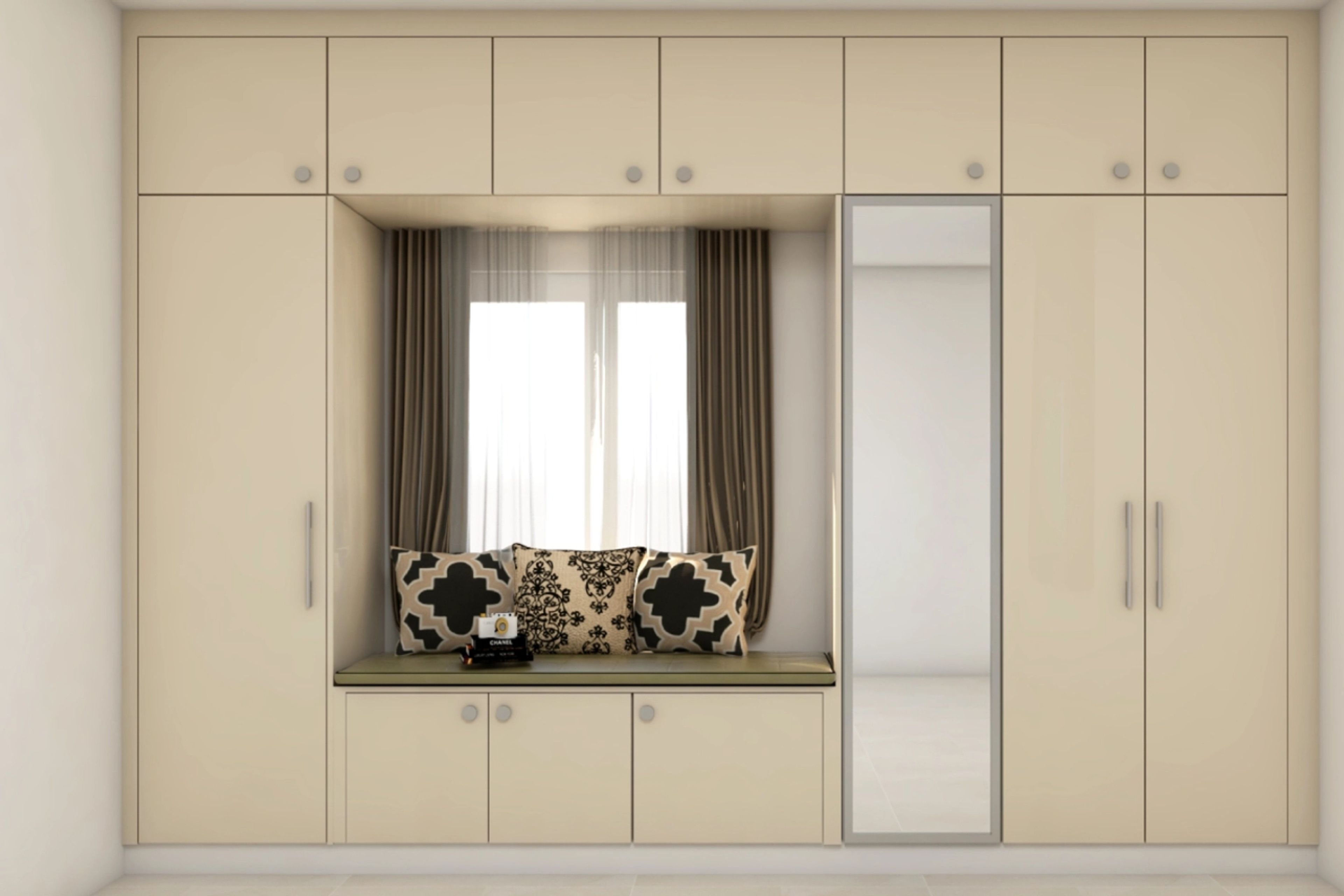 Modern Wardrobe Design In Beige