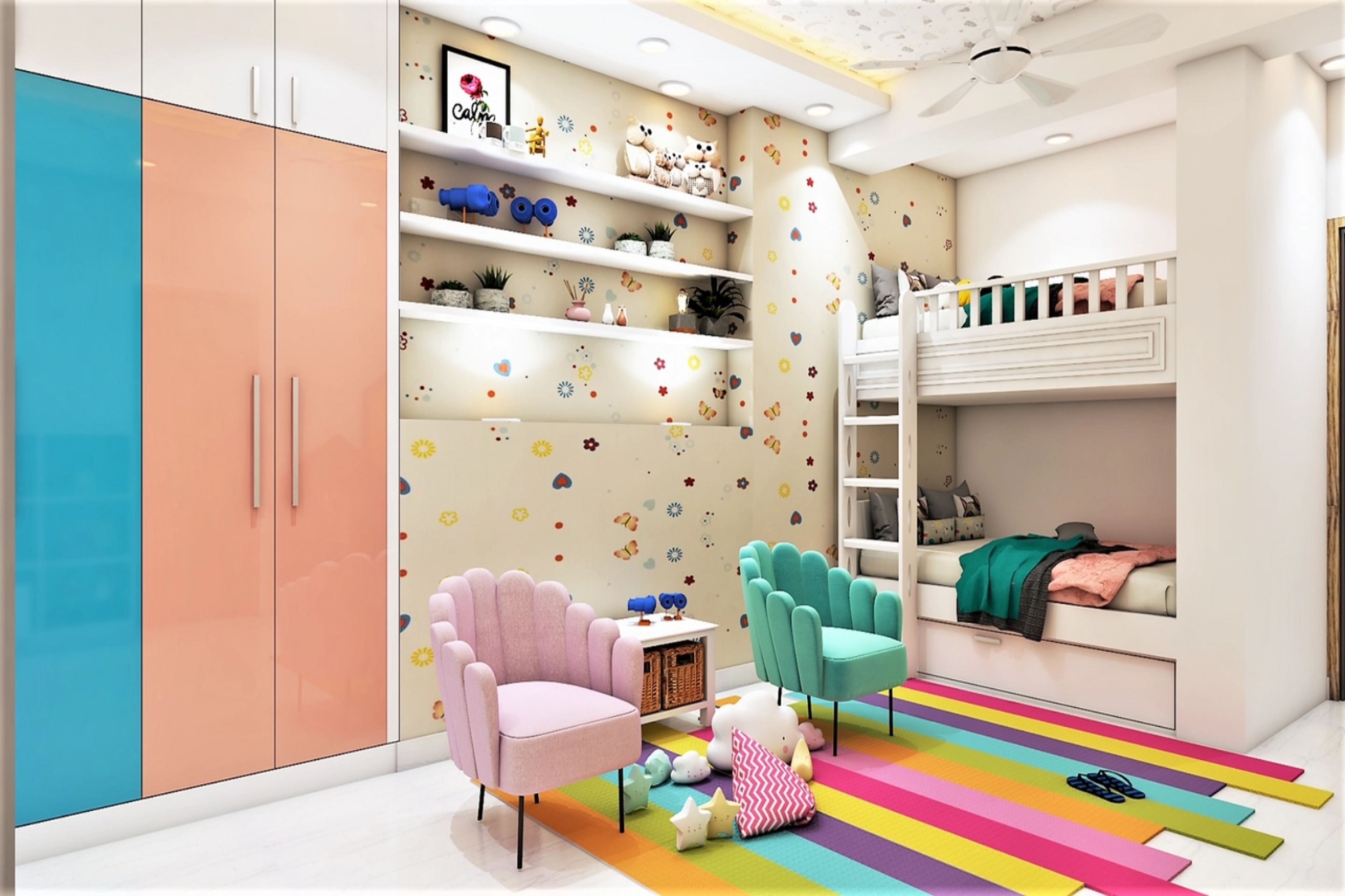 Small Kid's Bedroom With Bunk Bed For Rental Homes