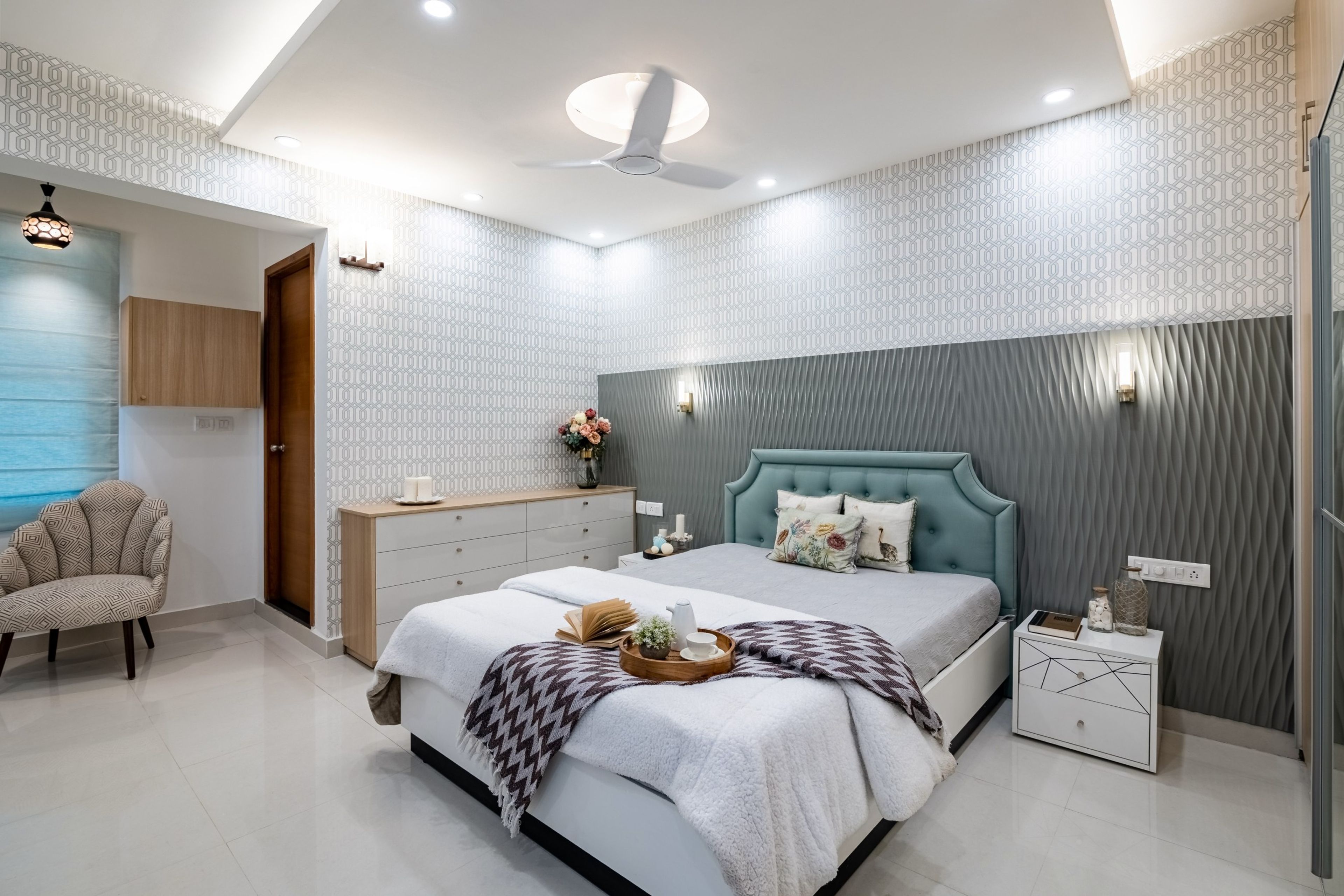 Large Square Drop Down False Ceiling - Livspace