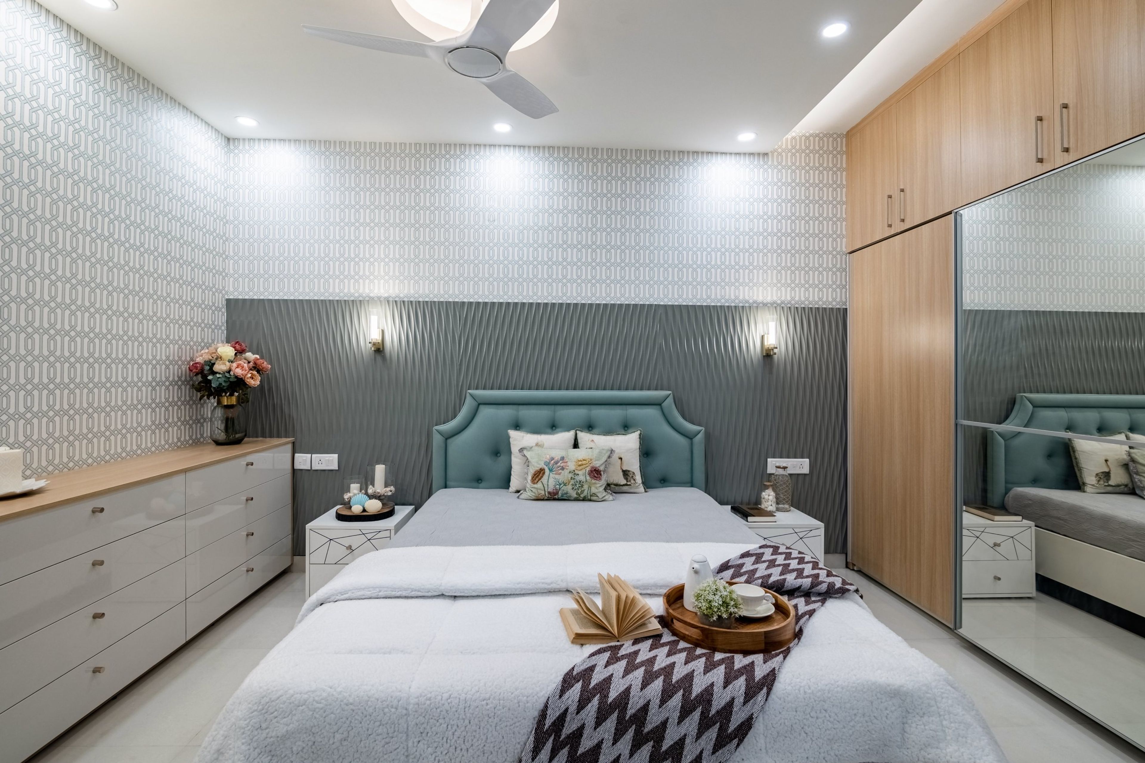 Large Square Drop Down False Ceiling - Livspace