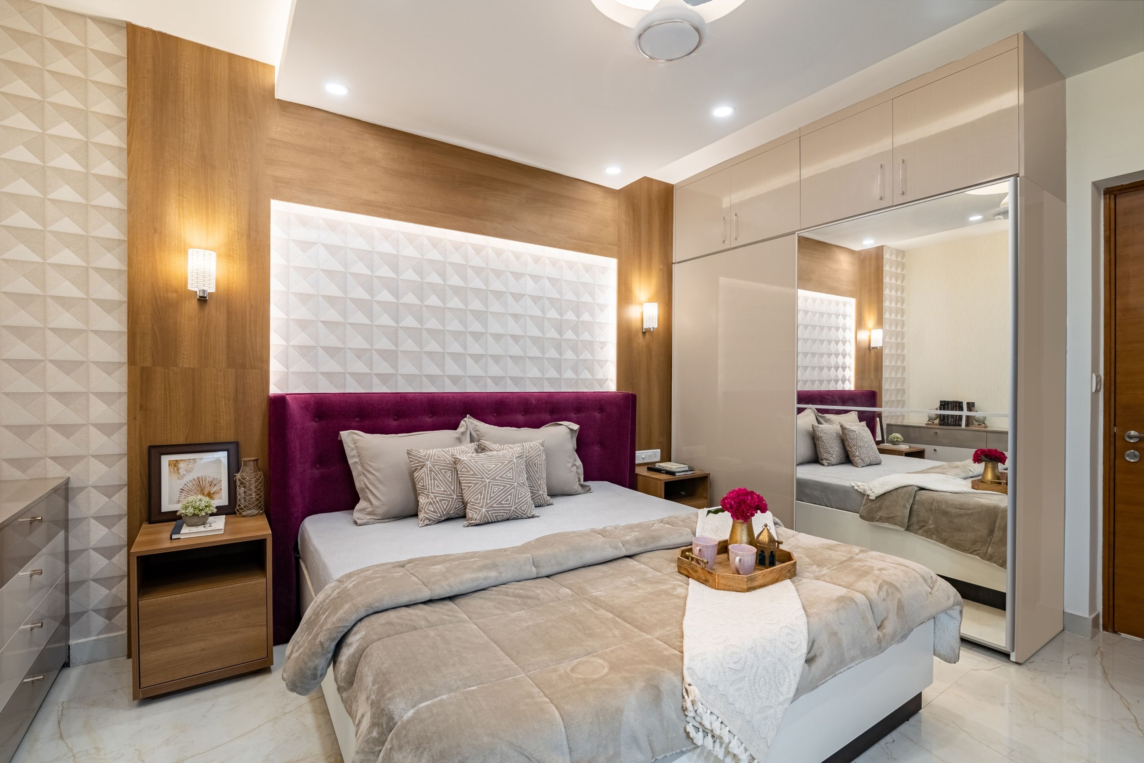 Large Drop Down False Ceiling For Bedroom - Livspace