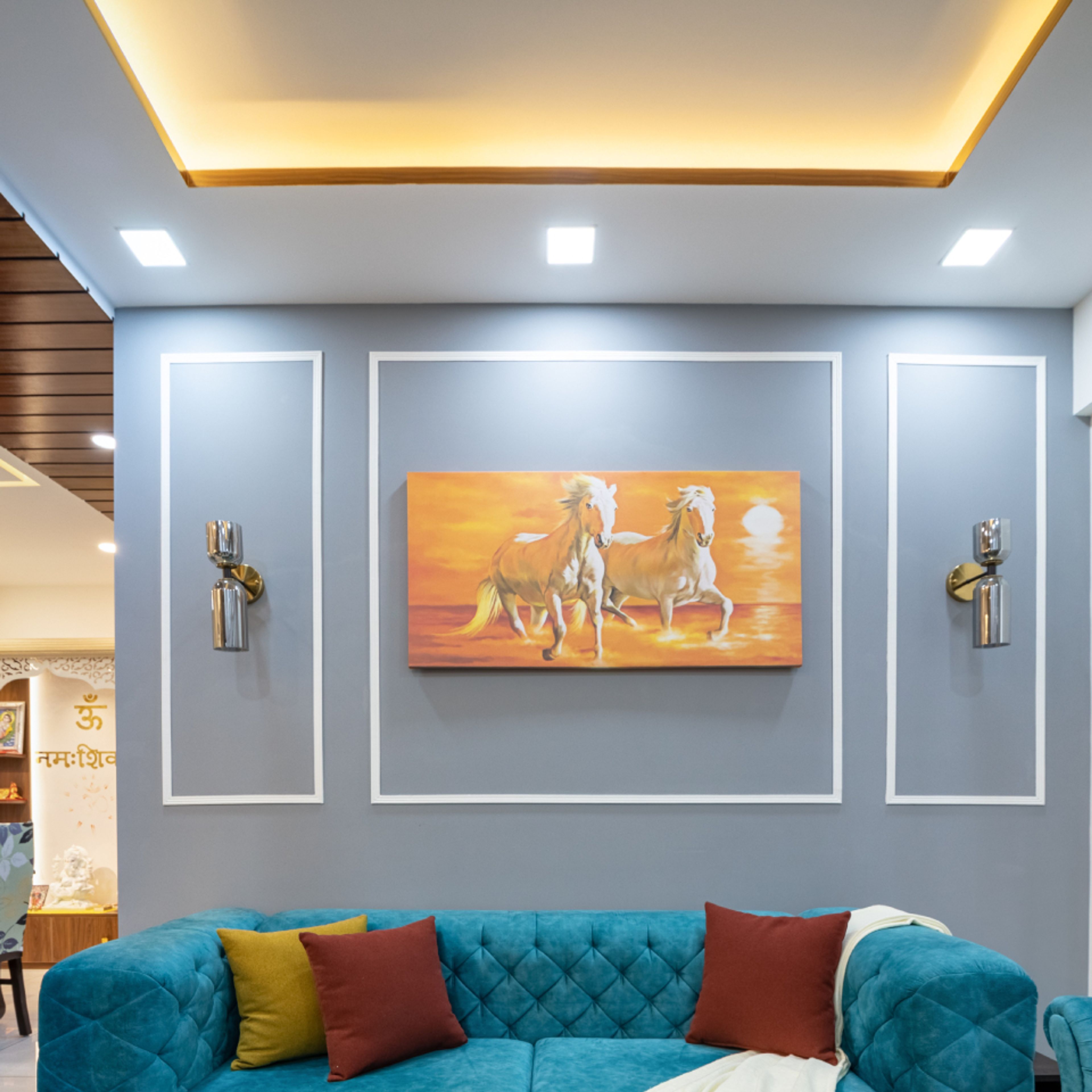 Elegant Wooden False Ceiling Design - Livspace