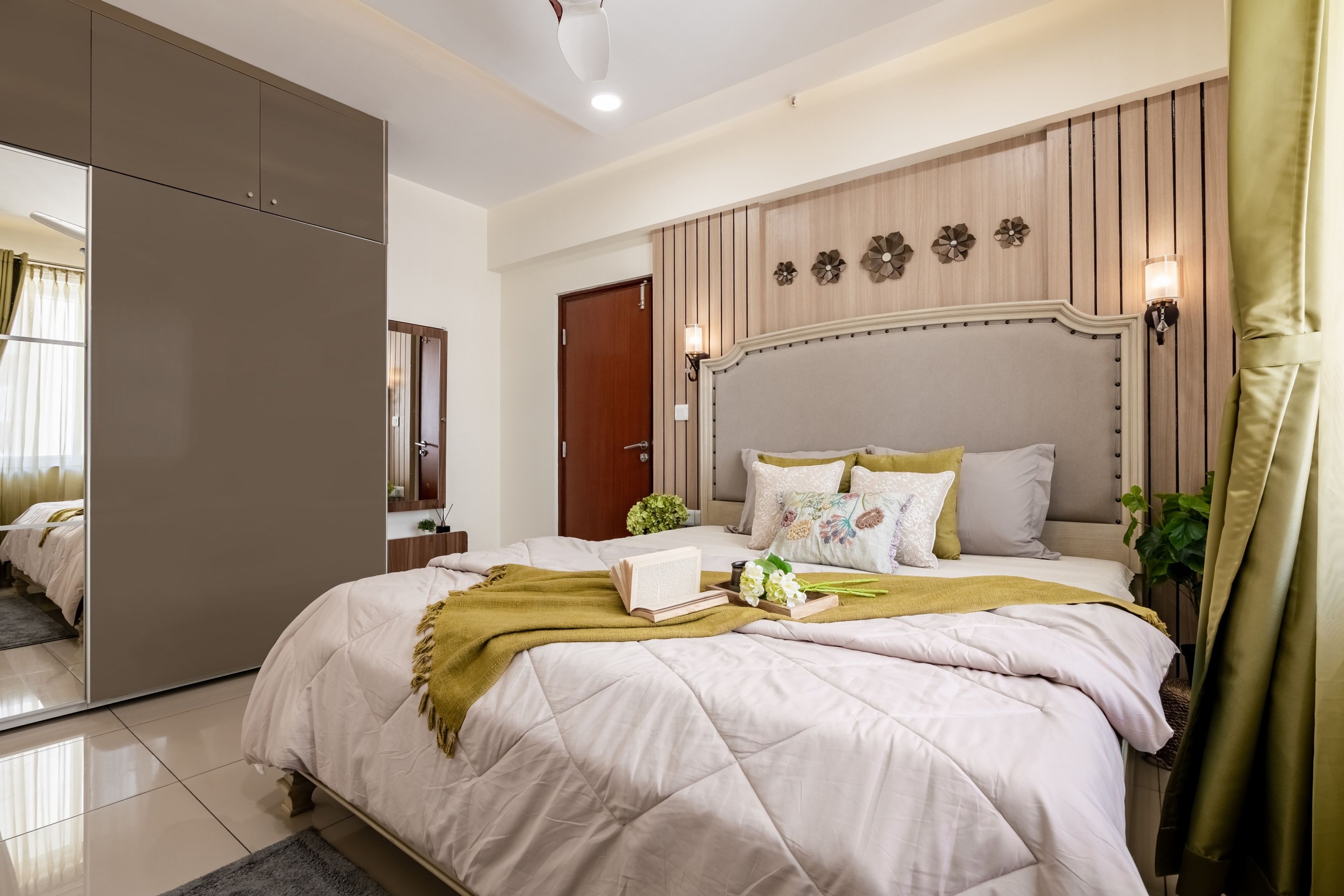 False ceiling with strip lighting in a room - Livspace