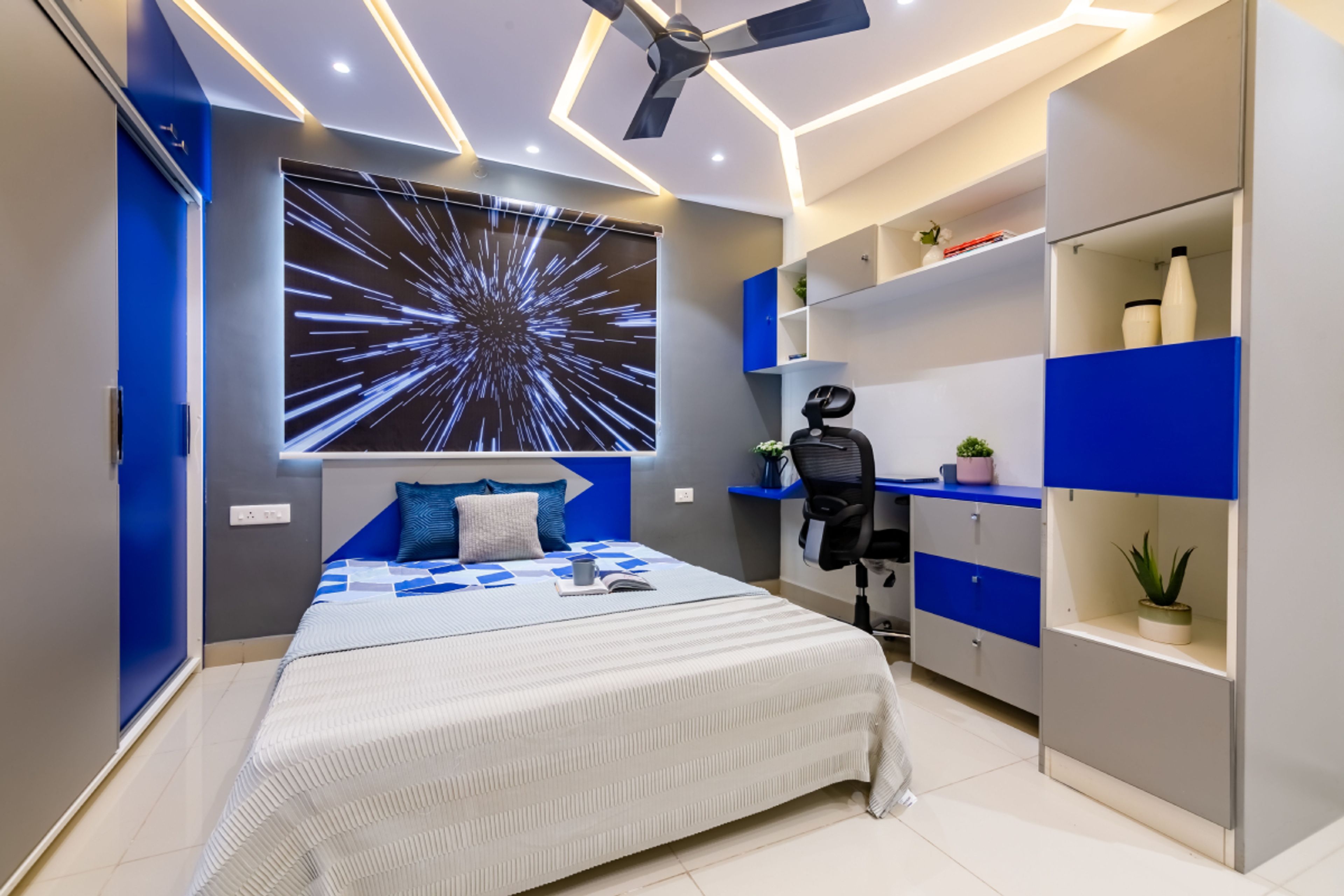 Zigzag Patterned False Ceiling Design