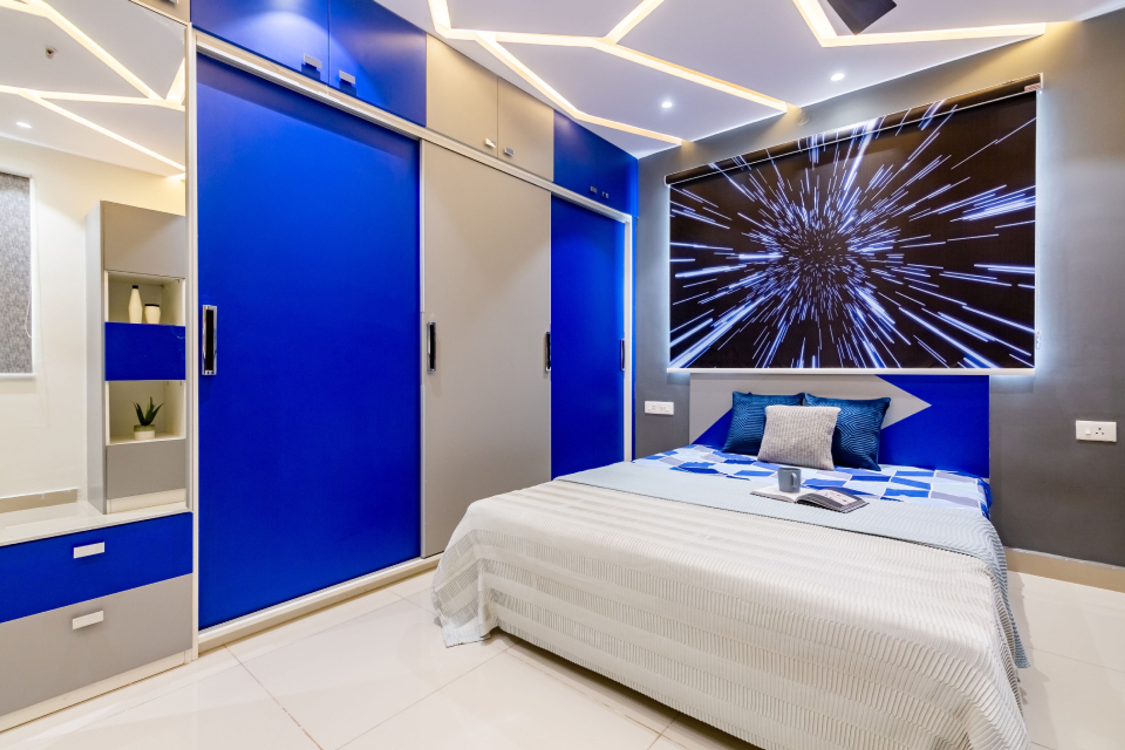 Spacious Zigzag False Ceiling Design - Livspace