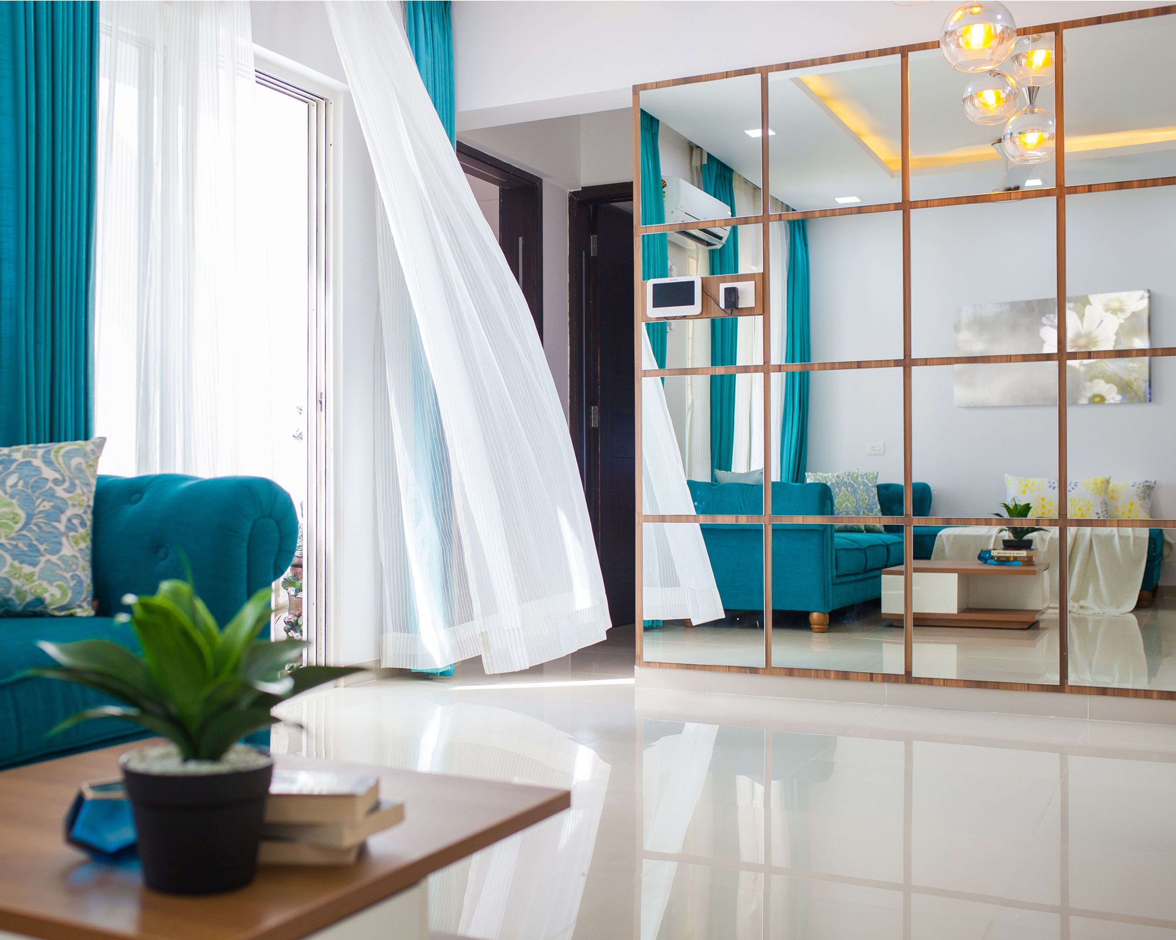 White Floor Tiles Design With A Glossy Finish - Livspace