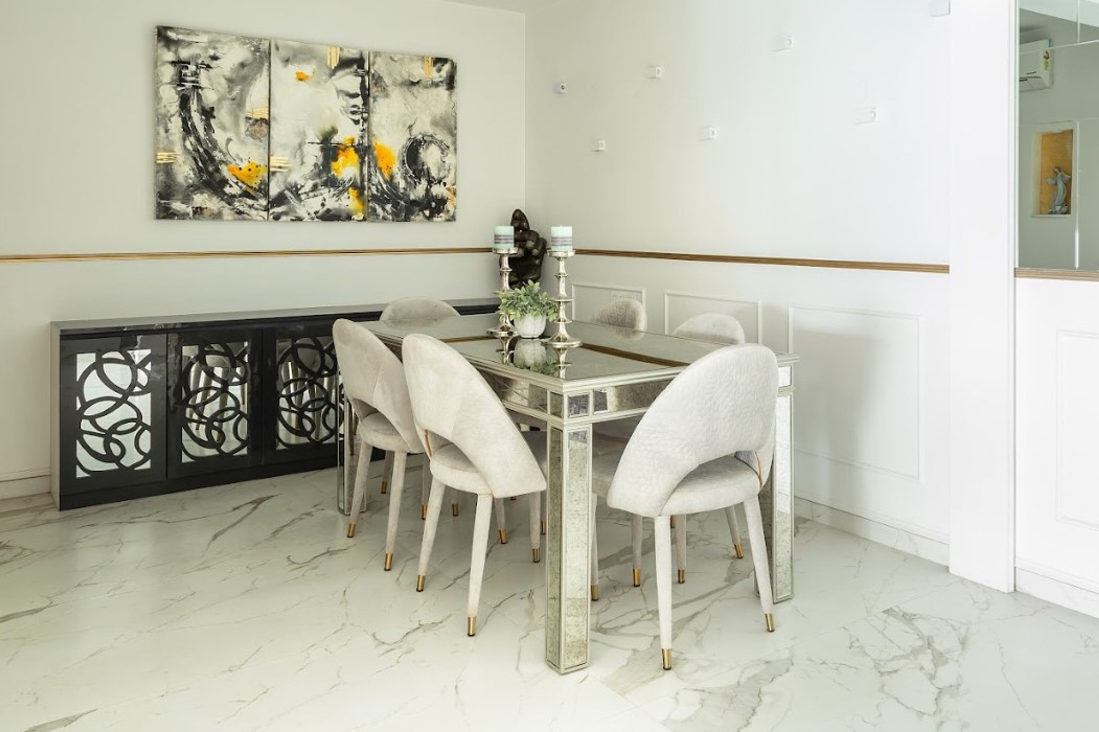 Milky White Floor Tile Design With Contemporary Marble Finish