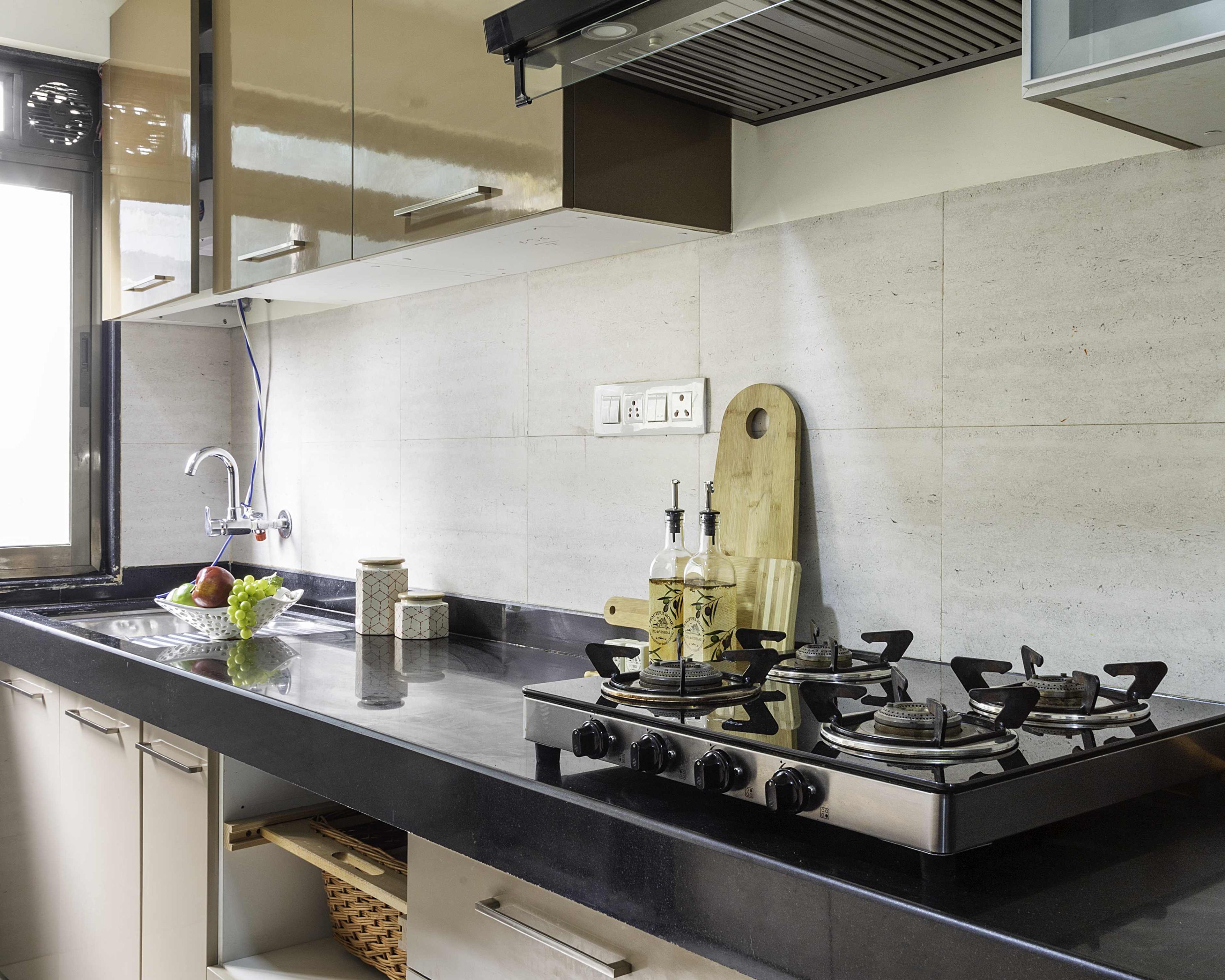 Grey Kitchen Tile Design With A Modern Wall Dado