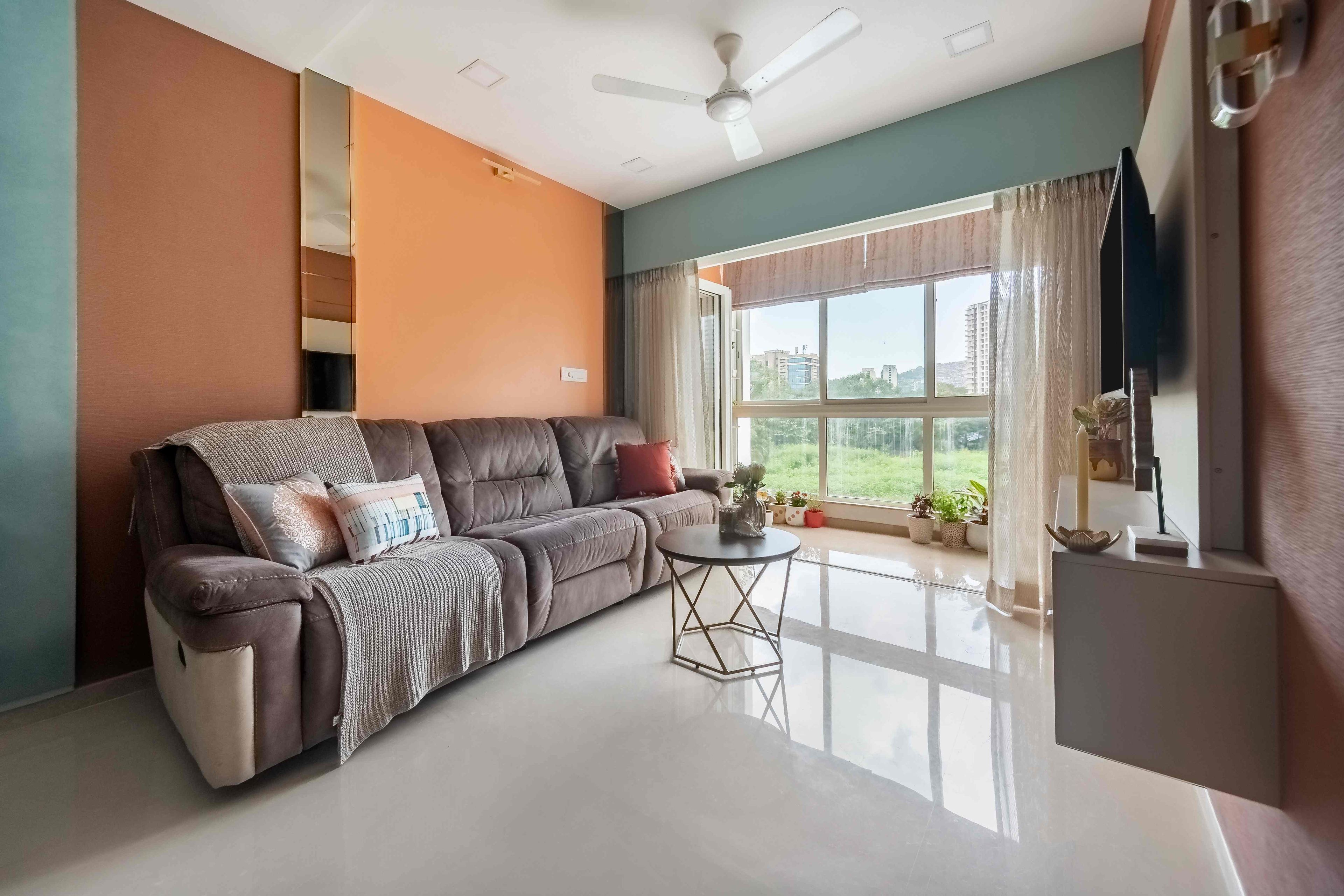 Modern White Living Room Tile Design